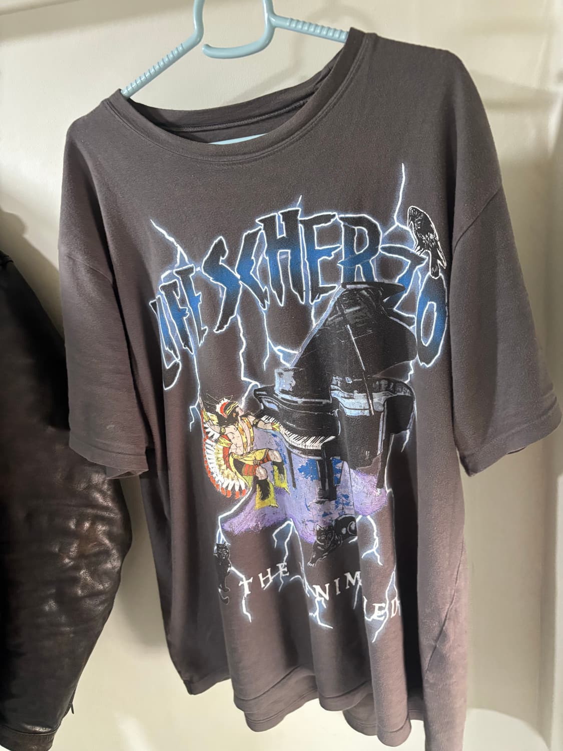 캐피탈 20 텐지쿠 라이트닝 피아노 Pt 크루 티셔츠 블랙 화이트  상품이미지1