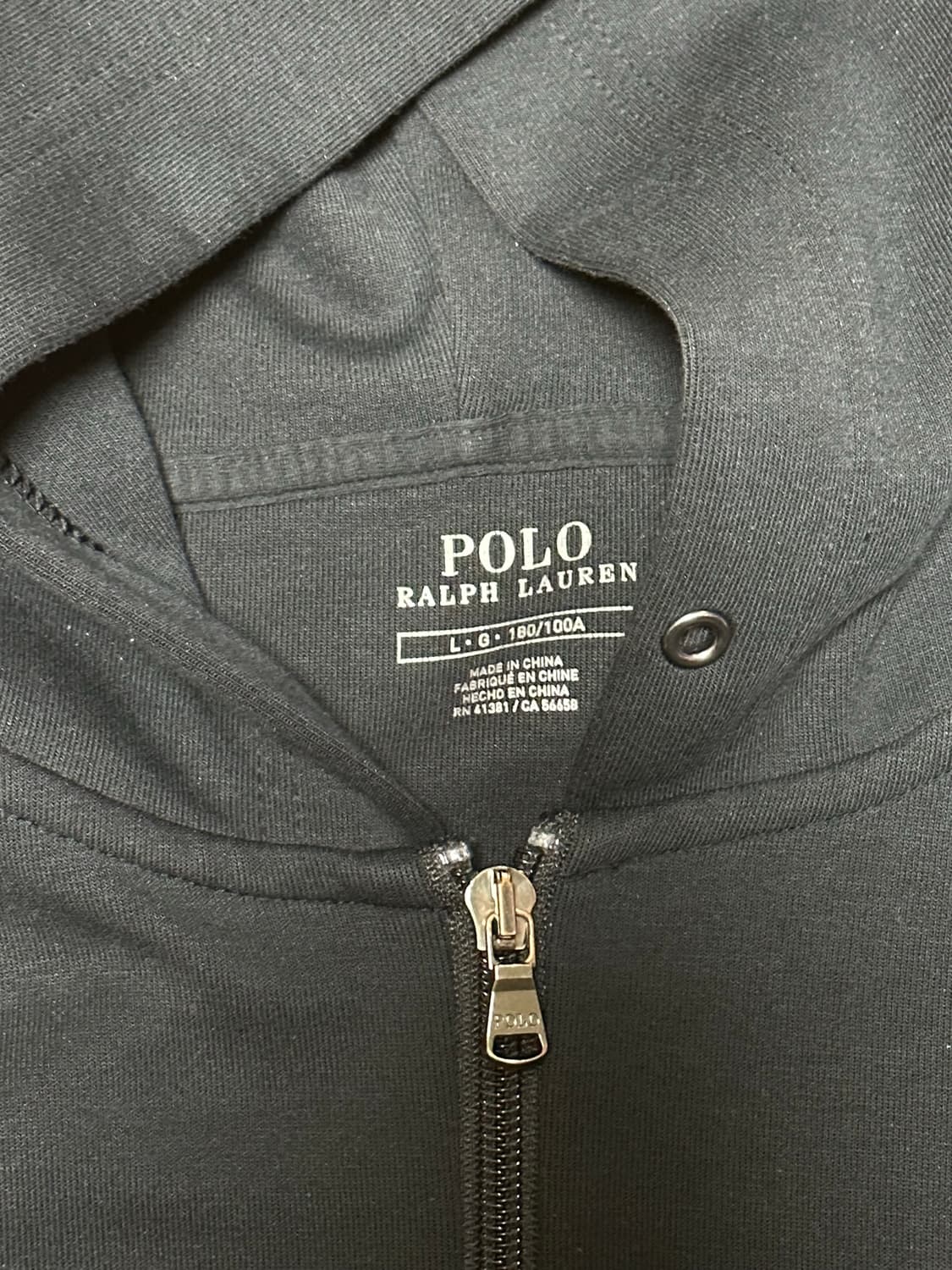 폴로 후드집업 블랙 L 상품이미지2