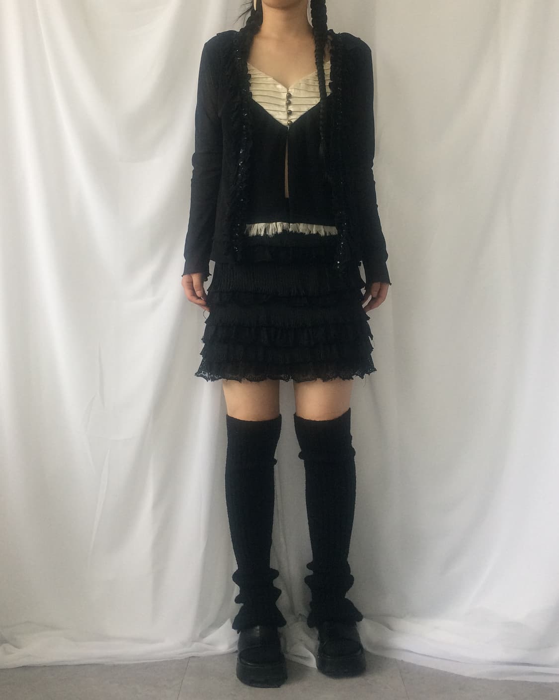 Flower trimming point open cardigan 상품이미지7