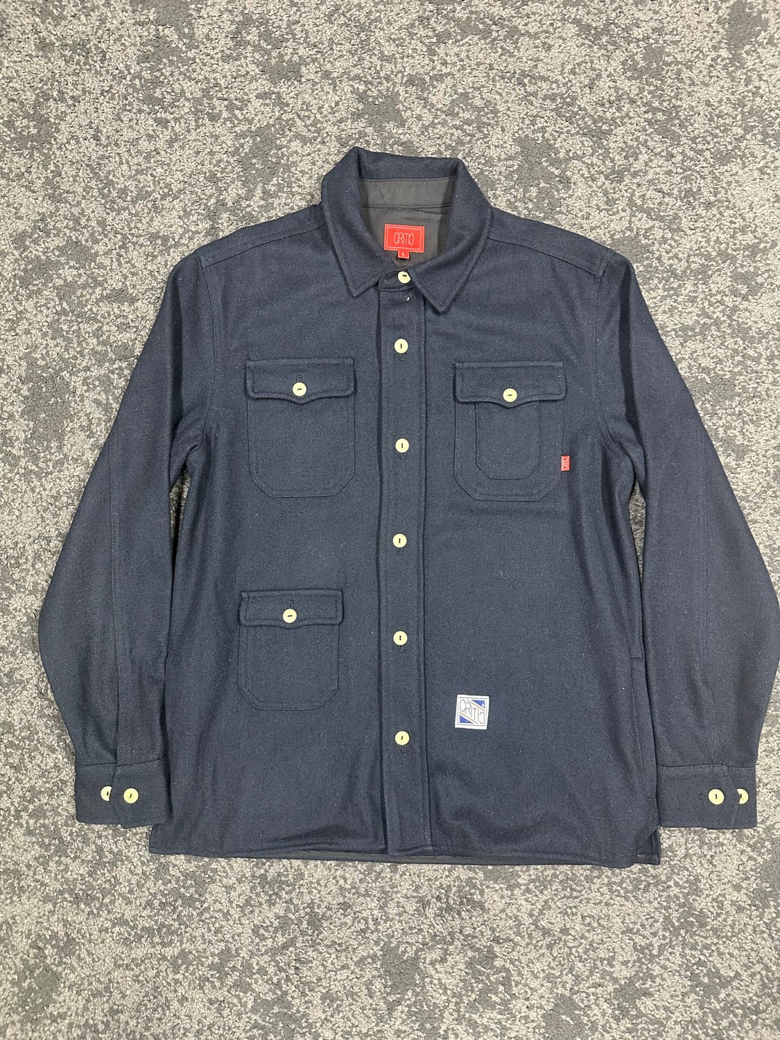 크리틱 울 셔츠자켓 네이비 L 상품이미지1