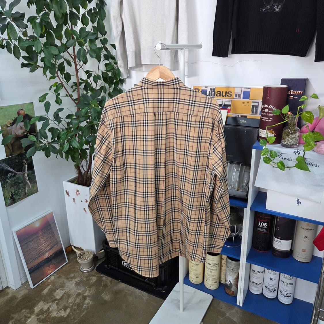 버버리 버튼다운 노바체크 셔츠 L 상품이미지5