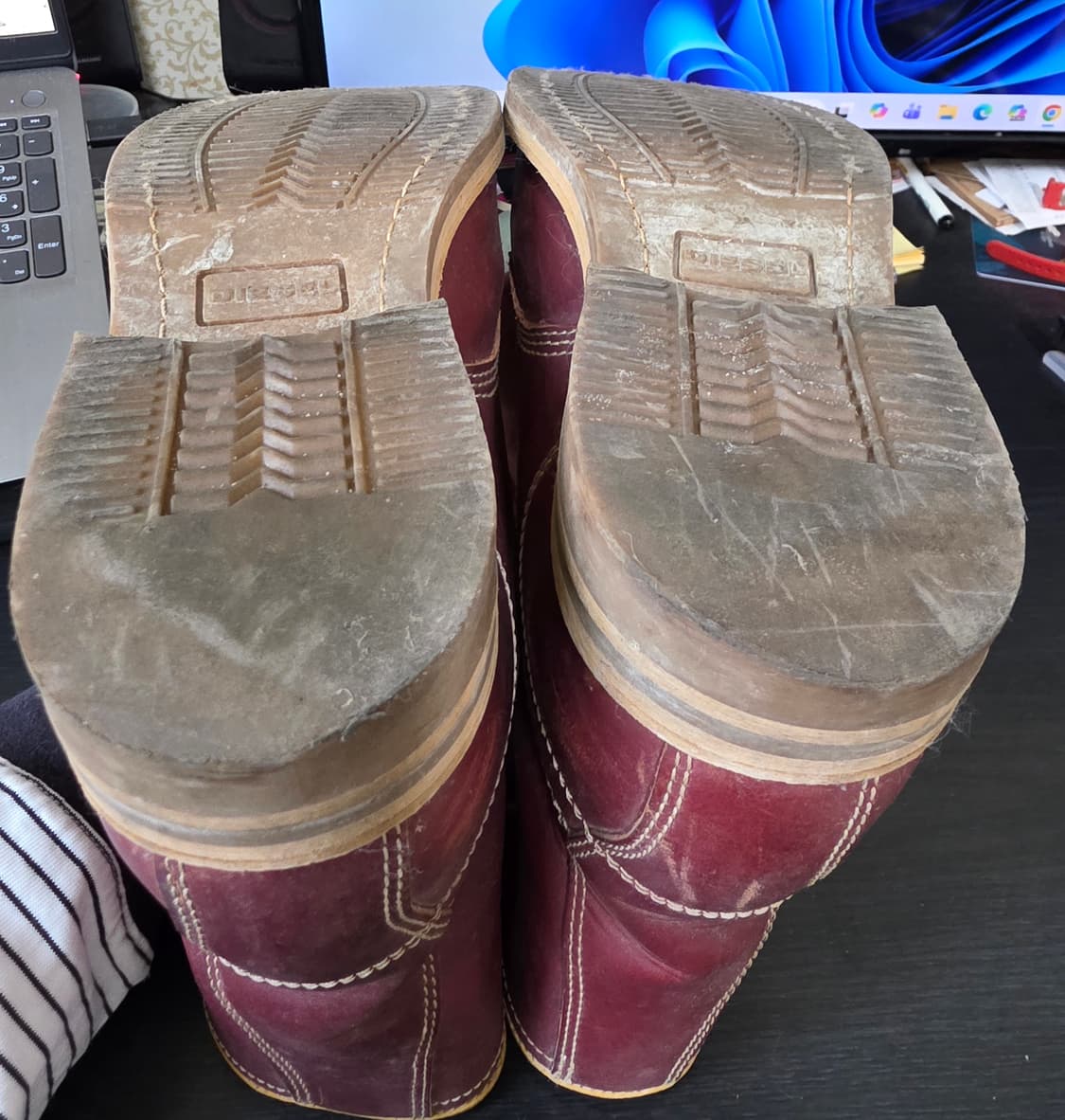 디젤 버건디 부츠 290(44) 상품이미지8