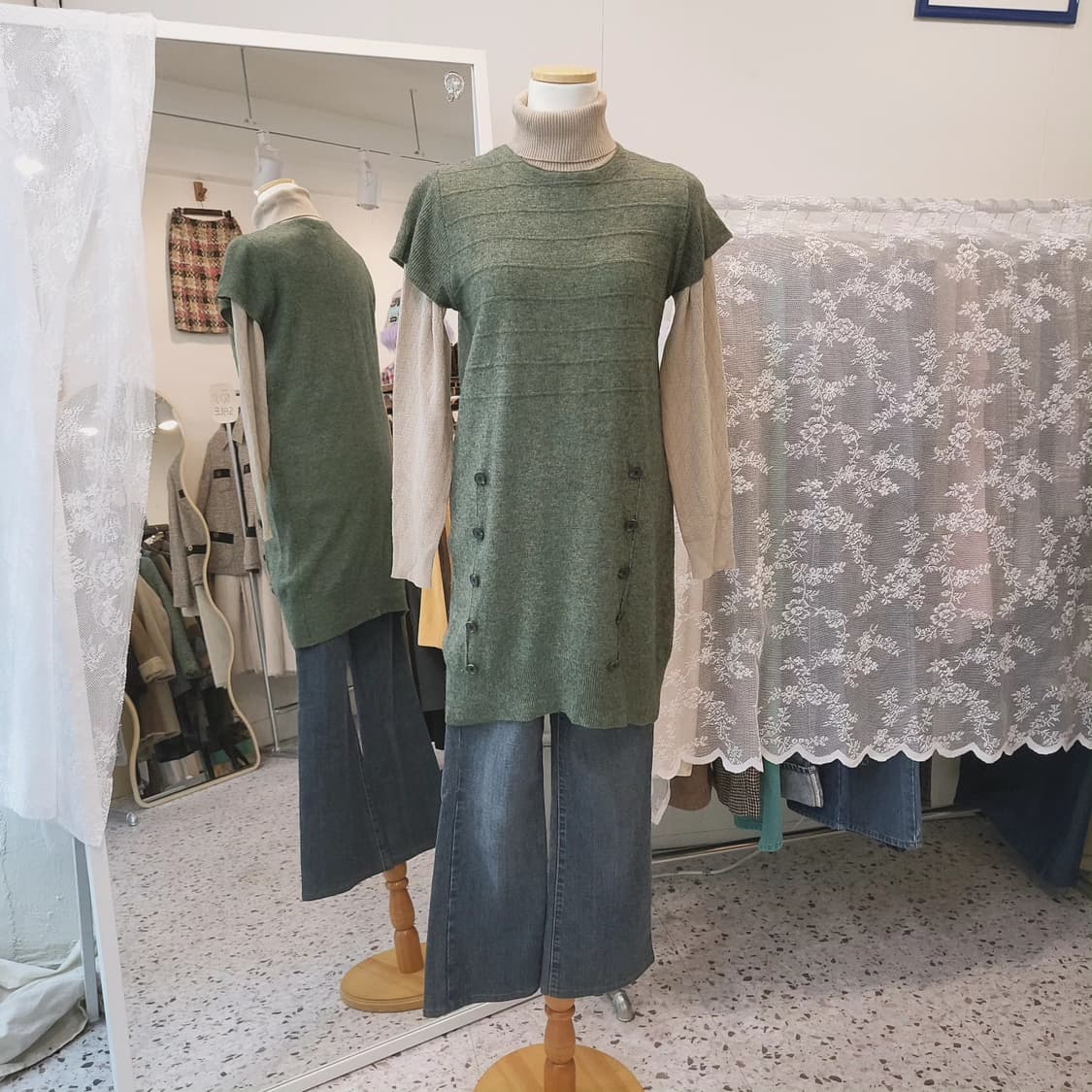 Triple arrows 모리걸 반팔 롱니트 상품이미지6