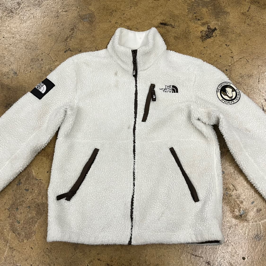 [정품/XS] 노스페이스 화이트 뽀글이 플리스 b18 상품이미지3