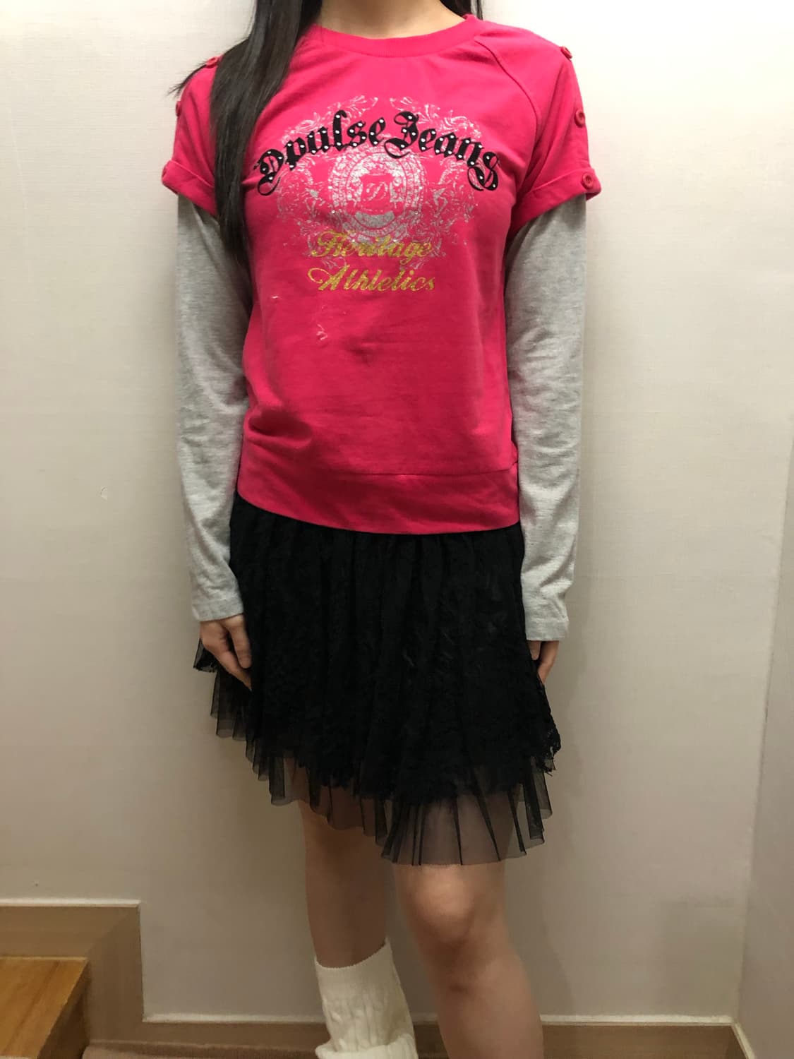 빈티지 핑크 와투케 레이어드 탑 상품이미지8