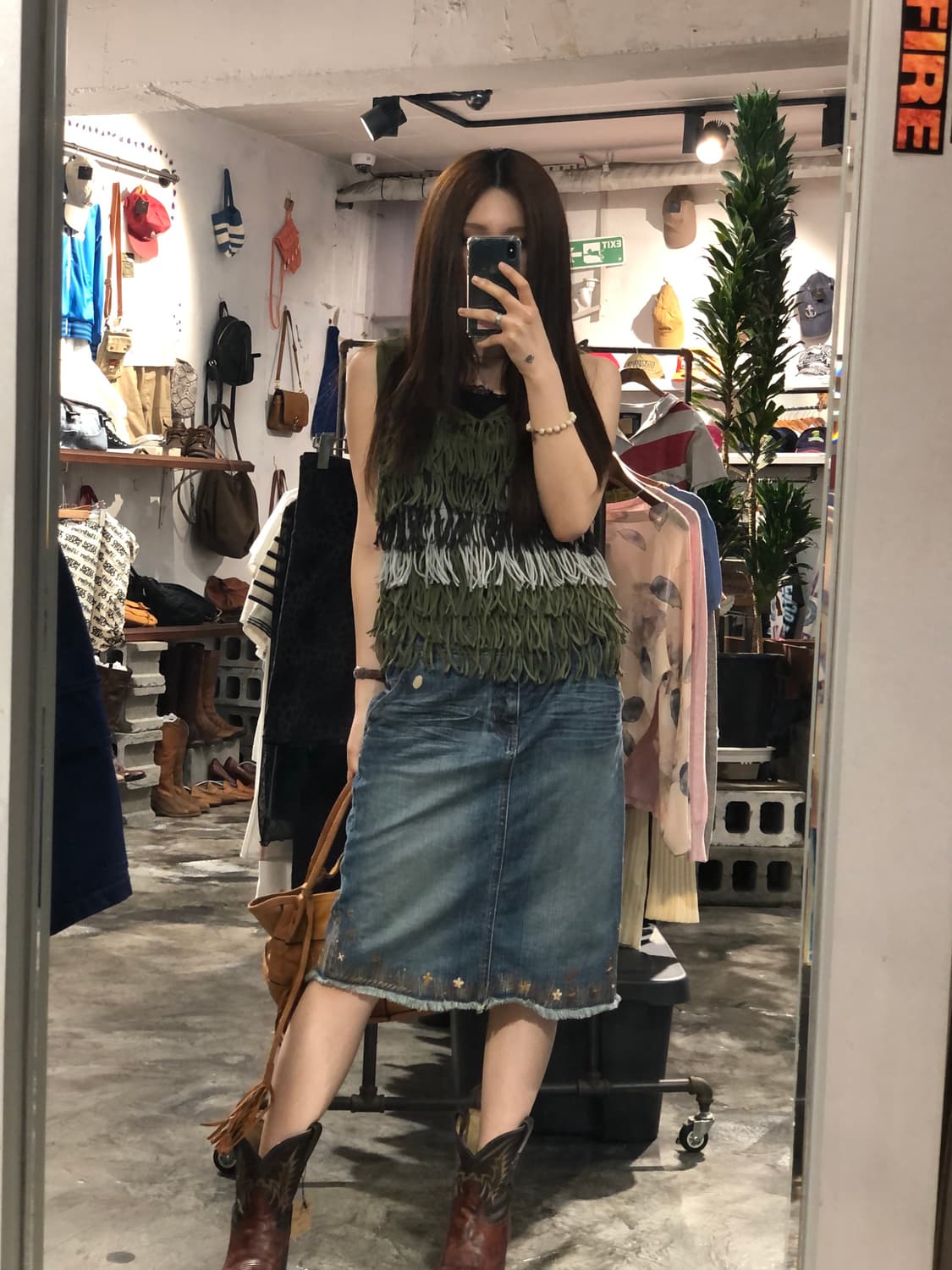 [2654]Gap blue cutoff Jean skirt 상품이미지1
