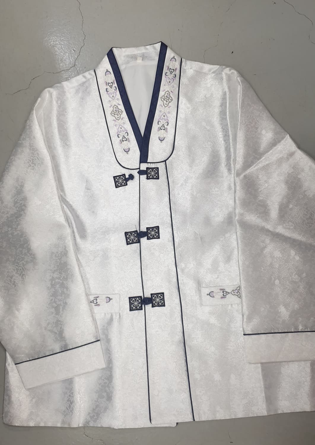 남성 한복 세트 100호 (화이트/네이비) 상품이미지2