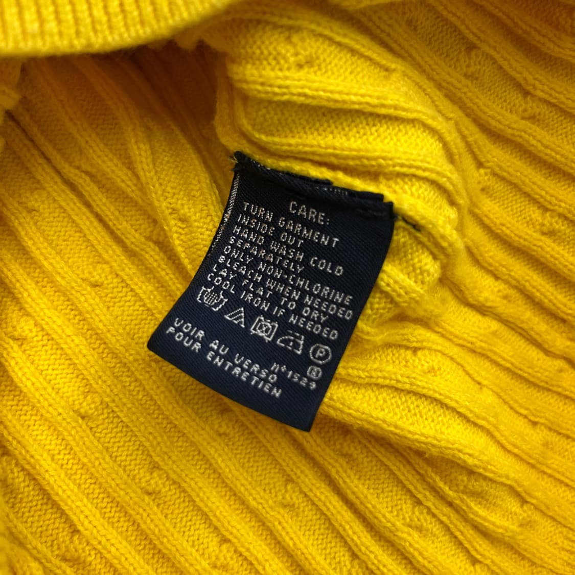 폴로 랄프로렌 네이비포니 옐로우 꽈배기 가디건 XS 상품이미지5