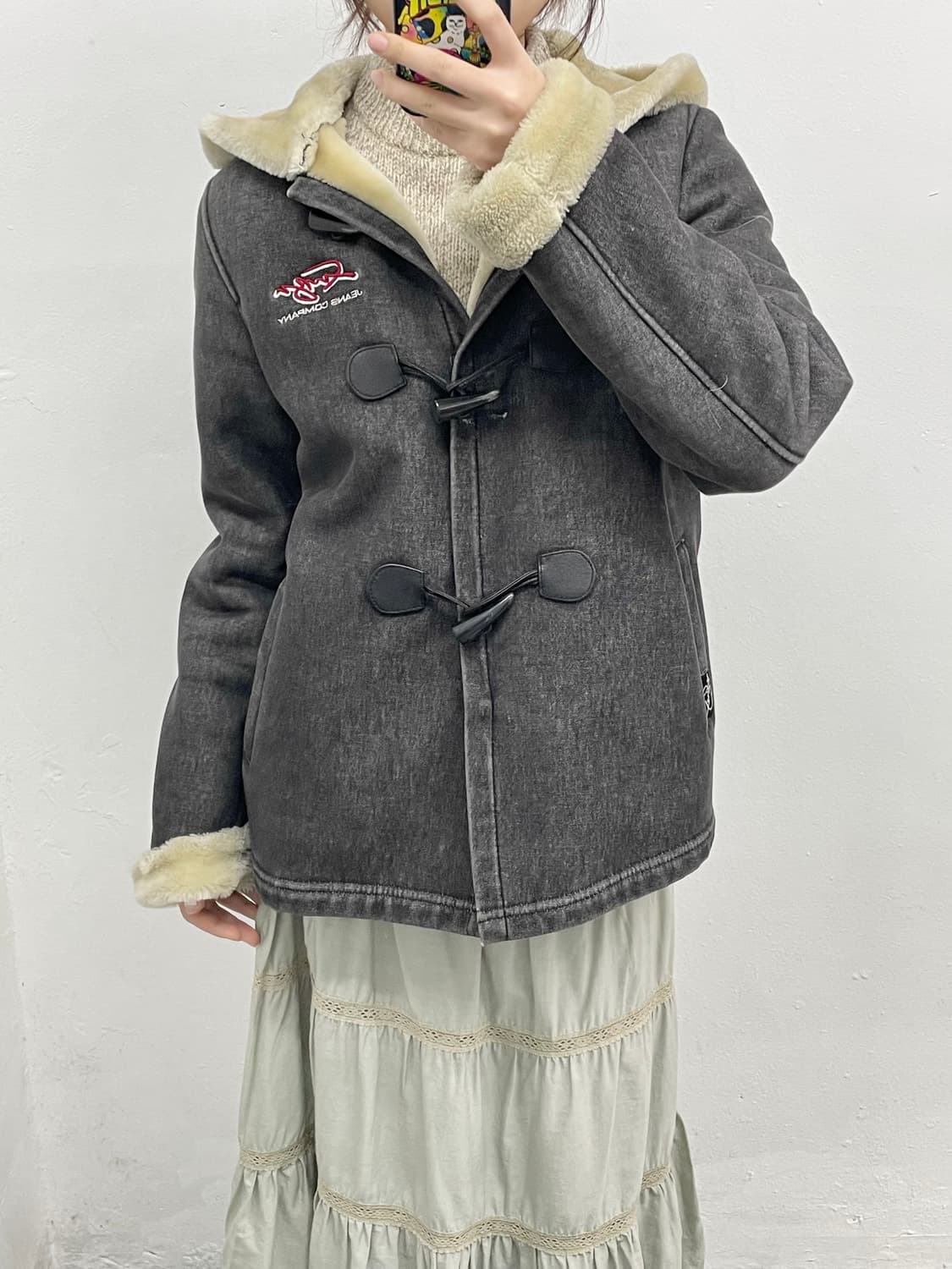 푸부 떡볶이 퍼 무스탕 자켓 상품이미지1