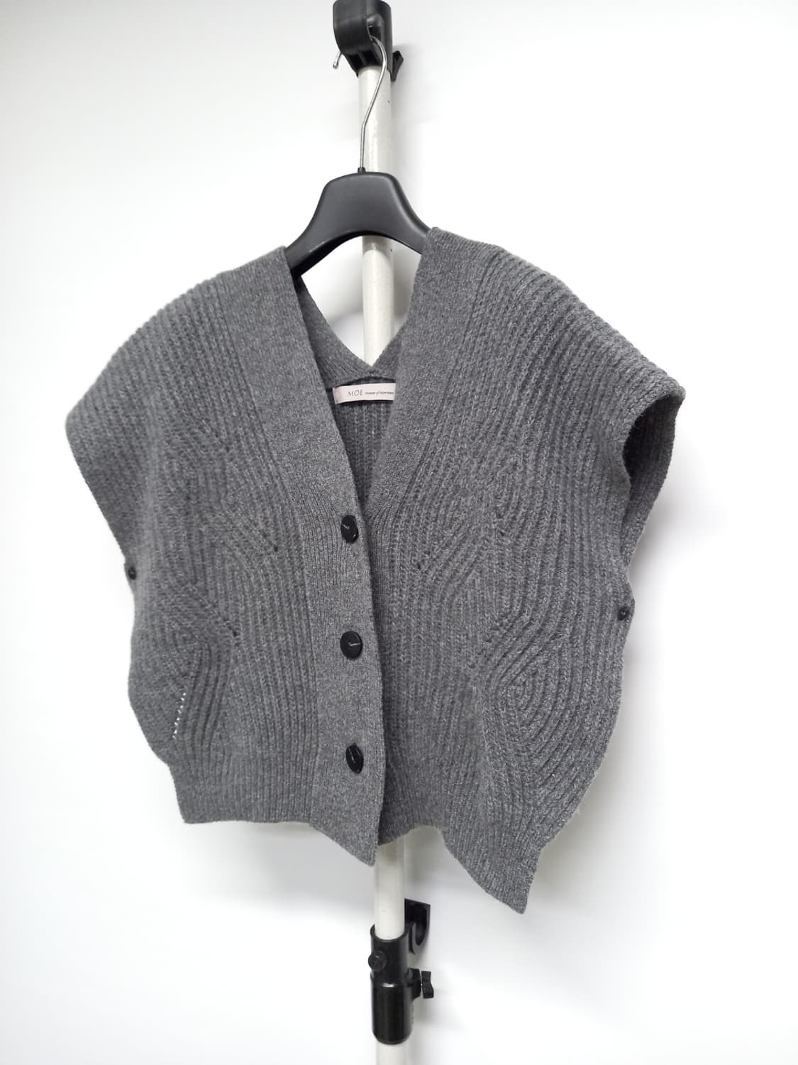 새 모에 MOE 춘추동 캐시미어블랜 숏 베스트 F 44-77 상품이미지3