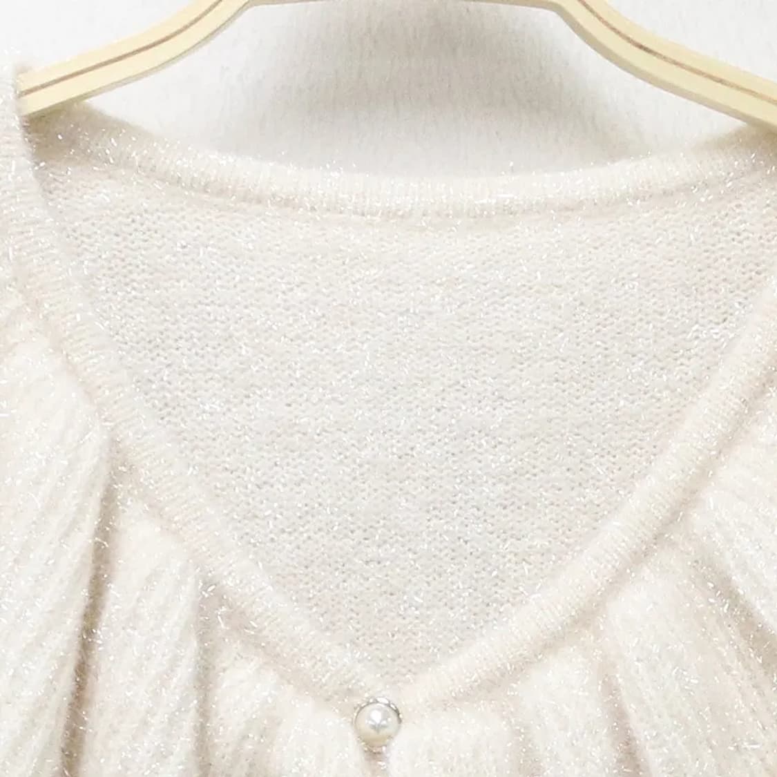 지알엘 빅 프릴 넥 글리터 크롭 니트 가디건 61127 상품이미지3