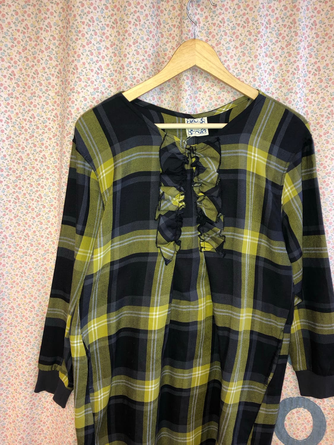 Check frill dress 상품이미지2