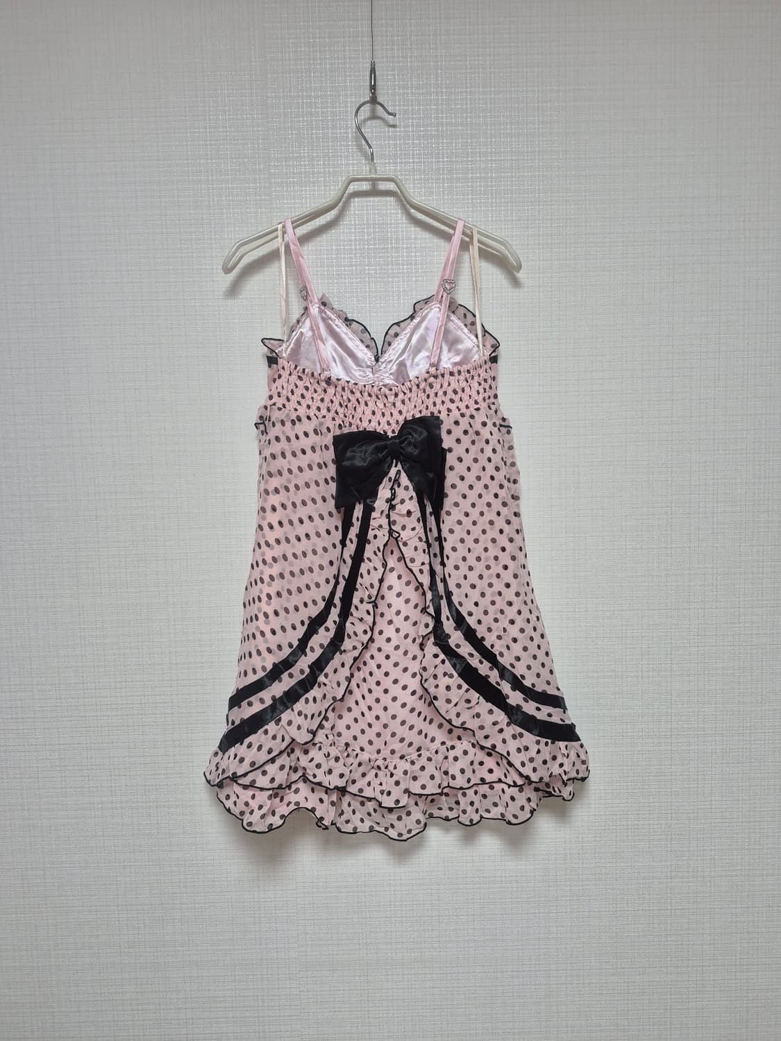 트라랄라 샘플 초고전템 핑크도트 리본원피스 상품이미지2