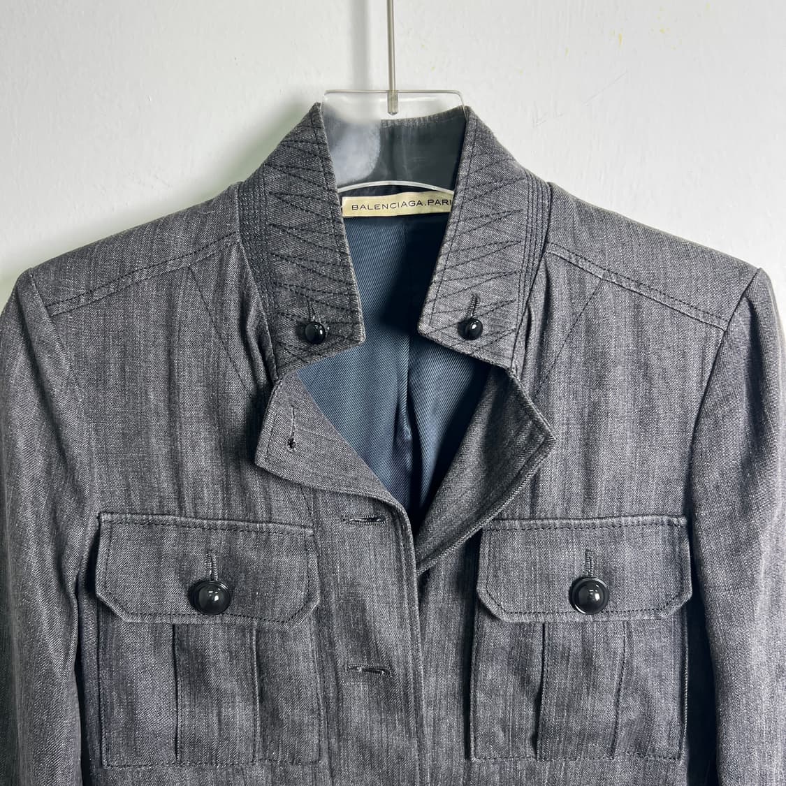 발렌시아가 다크 그레이 린넨 사파리 자켓 36 상품이미지4