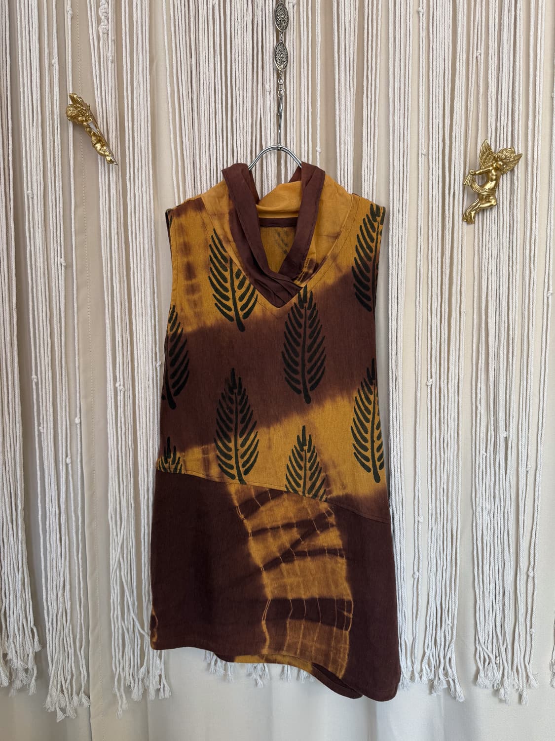 100% Cotton Shawl Collar Slit Dress 0050 상품이미지4