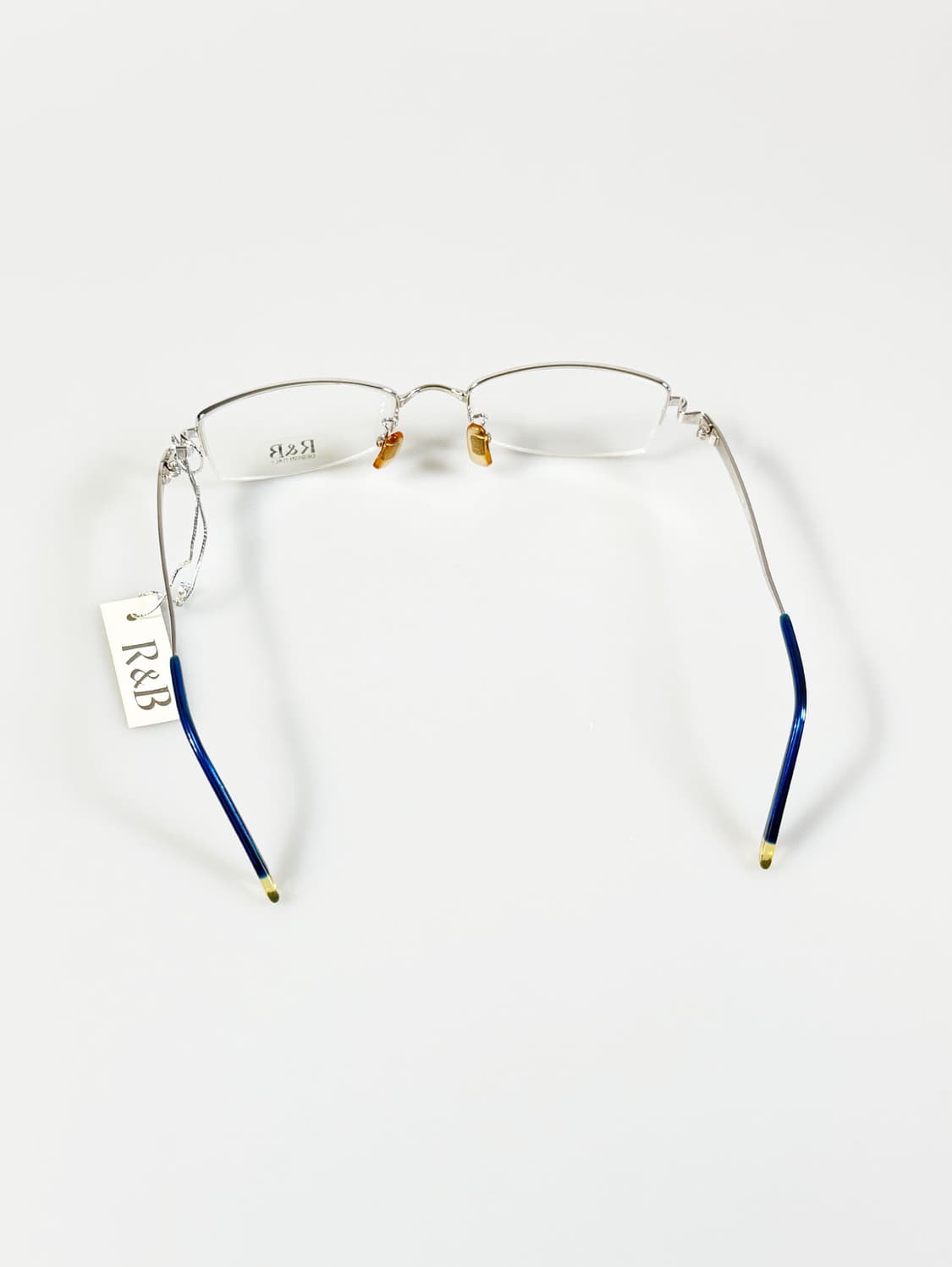R&B EYEWEAR 실버 반무테 스퀘어 메탈 빈티지 안경 상품이미지5