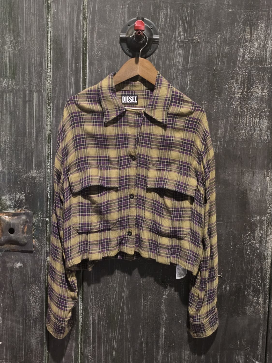 DIESEL Plaid Check Long Sleeve Shirt 상품이미지1