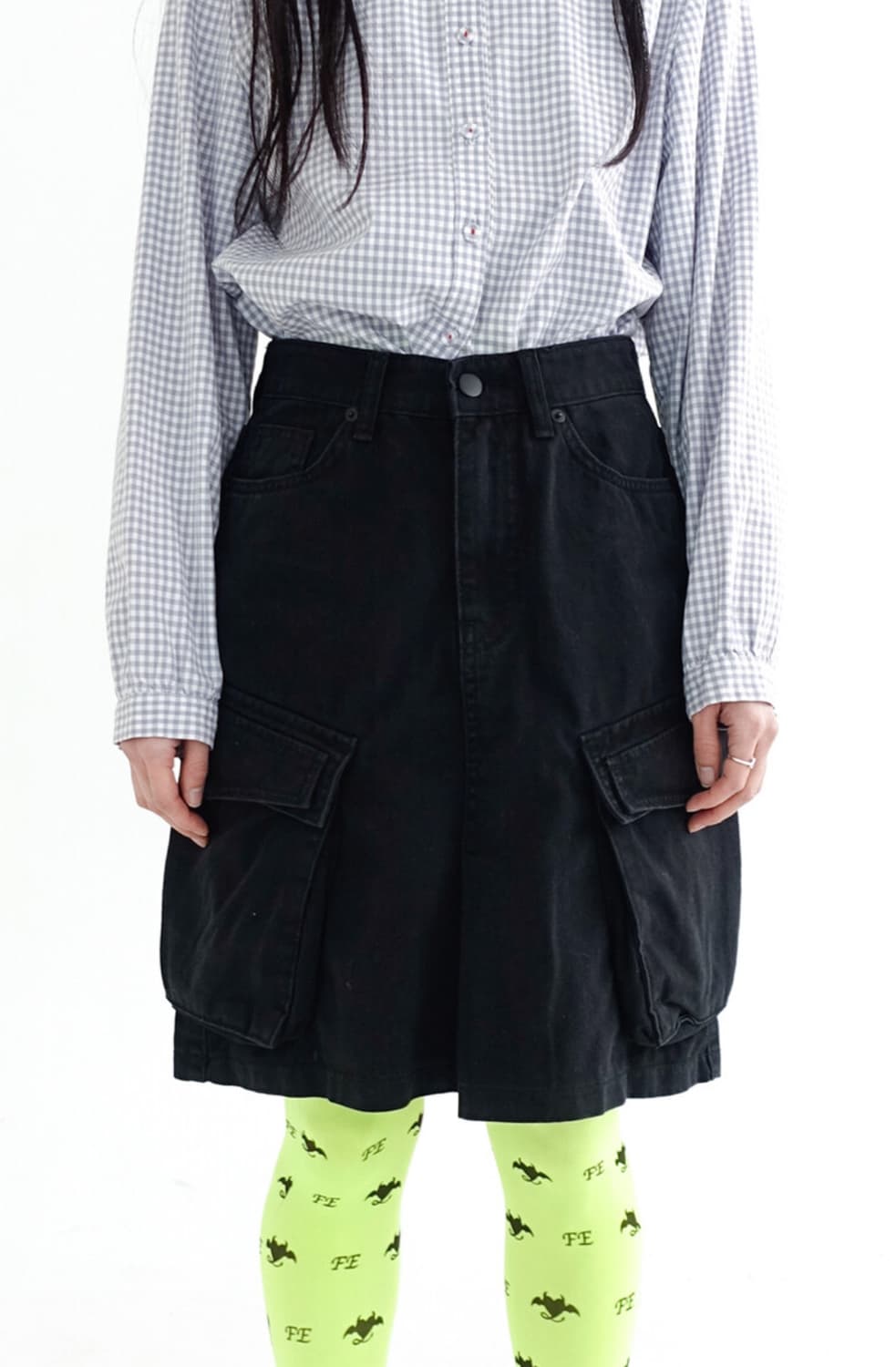 flap pocket midi skirt 상품이미지2