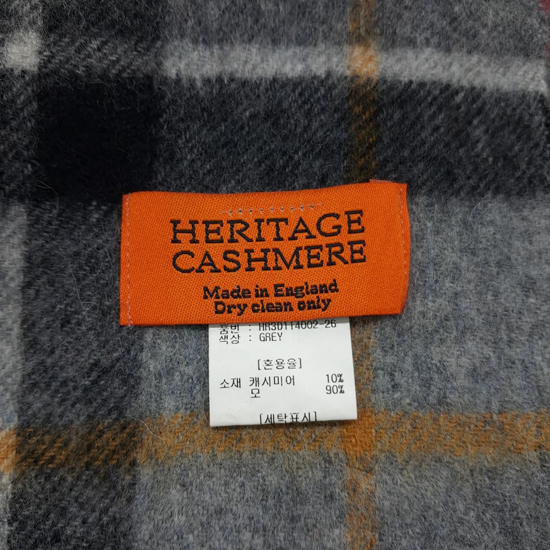 MX359 헤리티지 캐시미어 그레이 타탄체크 울 캐시미어 목도리 머플러 상품이미지6