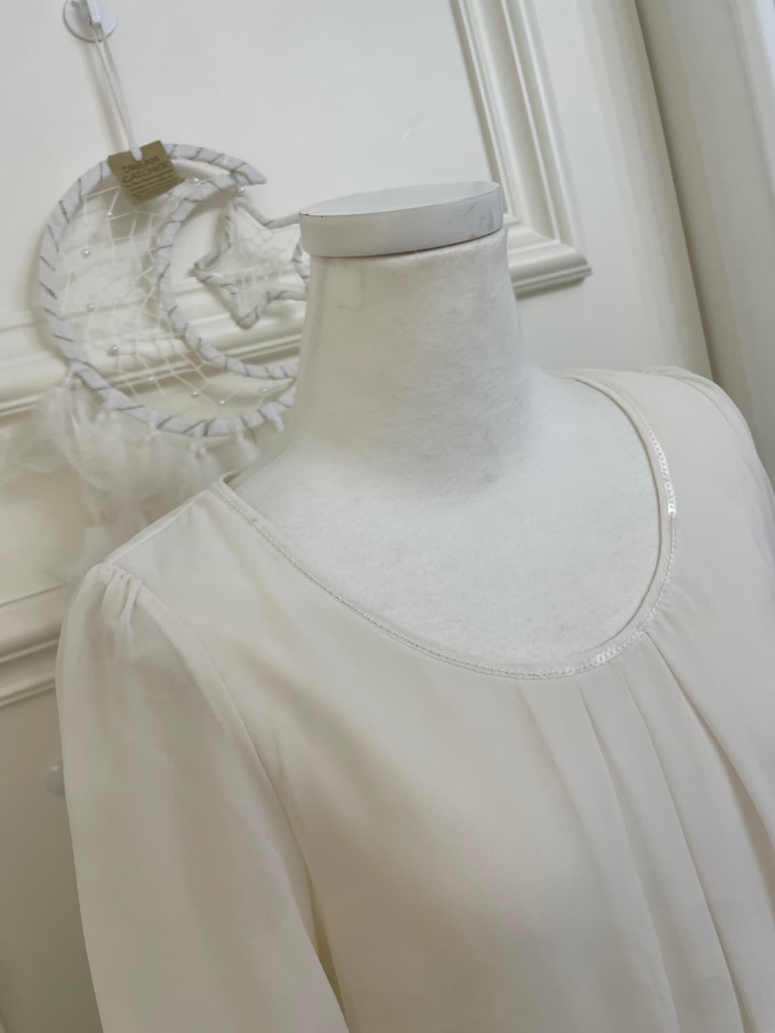 ivory pleats point puff pure blouse 상품이미지8