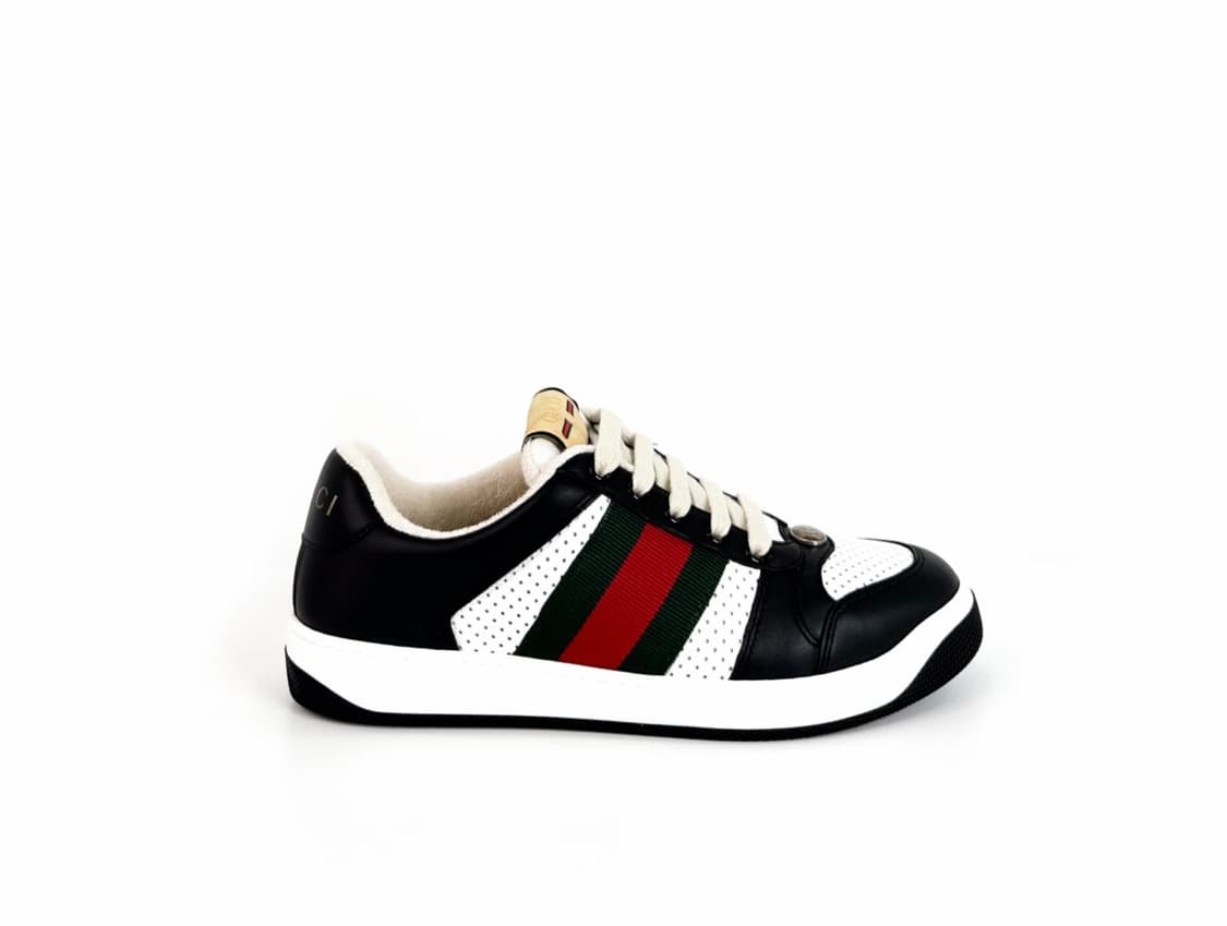 [5] Gucci 구찌 여성 GG로고 스크리너 레더 스니커즈 블랙 상품이미지2