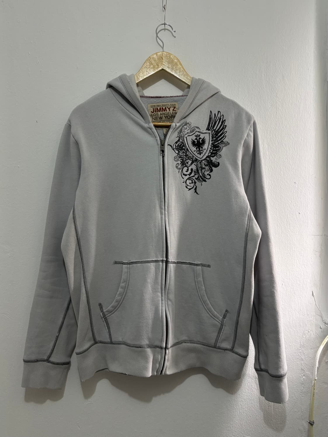 Vintage Graphic Applique Hood Zip-Up 상품이미지4