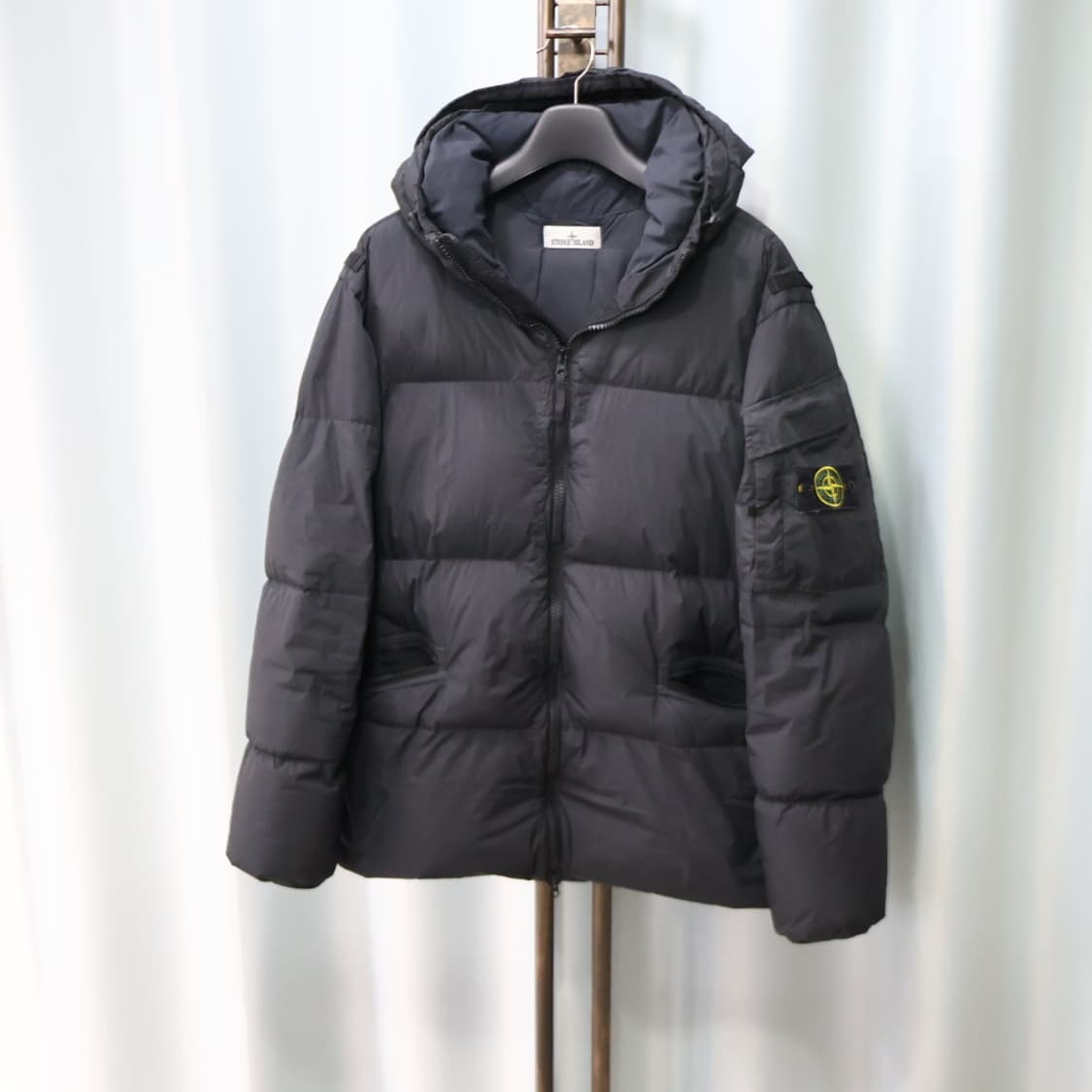스톤아일랜드 크링클랩스 나일론 후드 블랙 패딩 XXL/110 상품이미지3