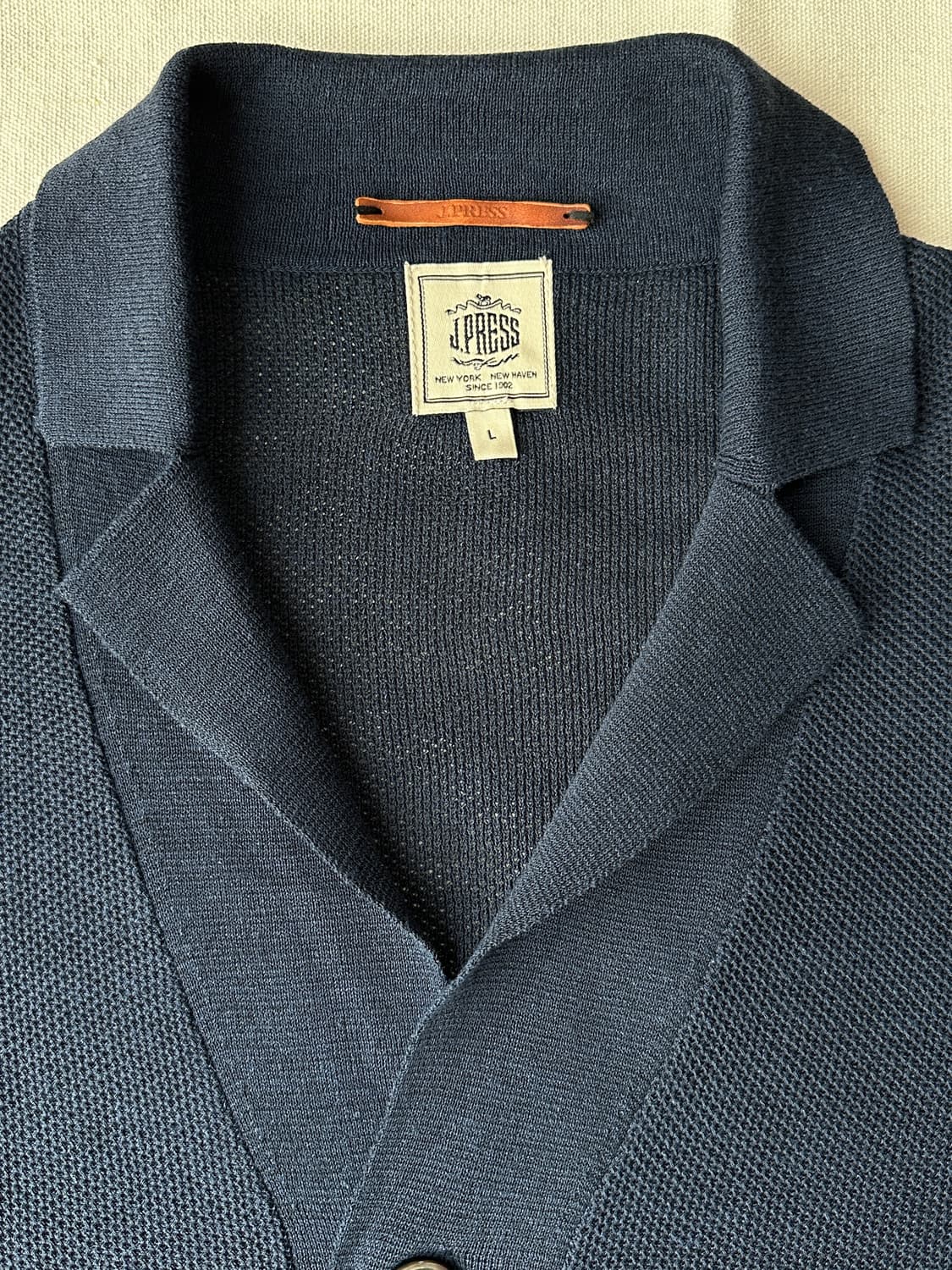 제이프레스 네이비 숄카라 니트 가디건 L  상품이미지2
