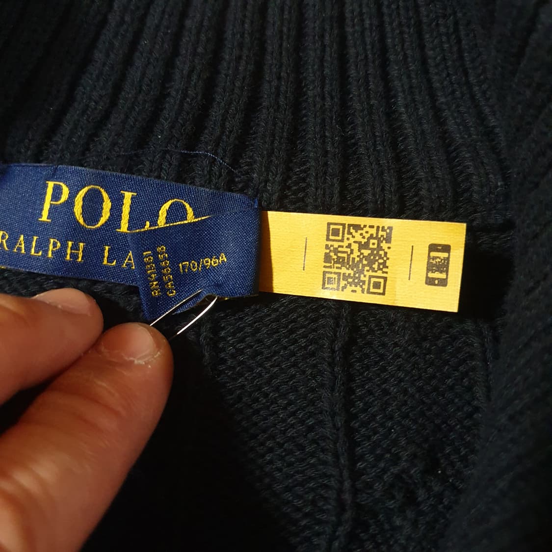 폴로 여성 코튼 케이블 반집업 니트 M 다크네이비 상품이미지6