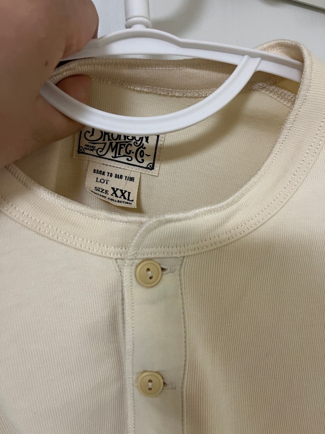 브론슨 BRONSON 헨리넥 화이트,아이보리 XXL사이즈 상품이미지8