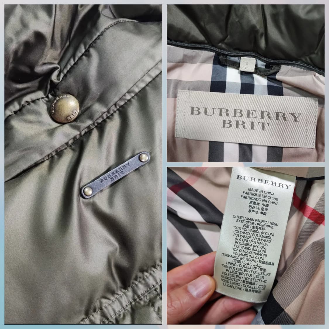 버버리 다운 패딩 자켓 S 상품이미지10
