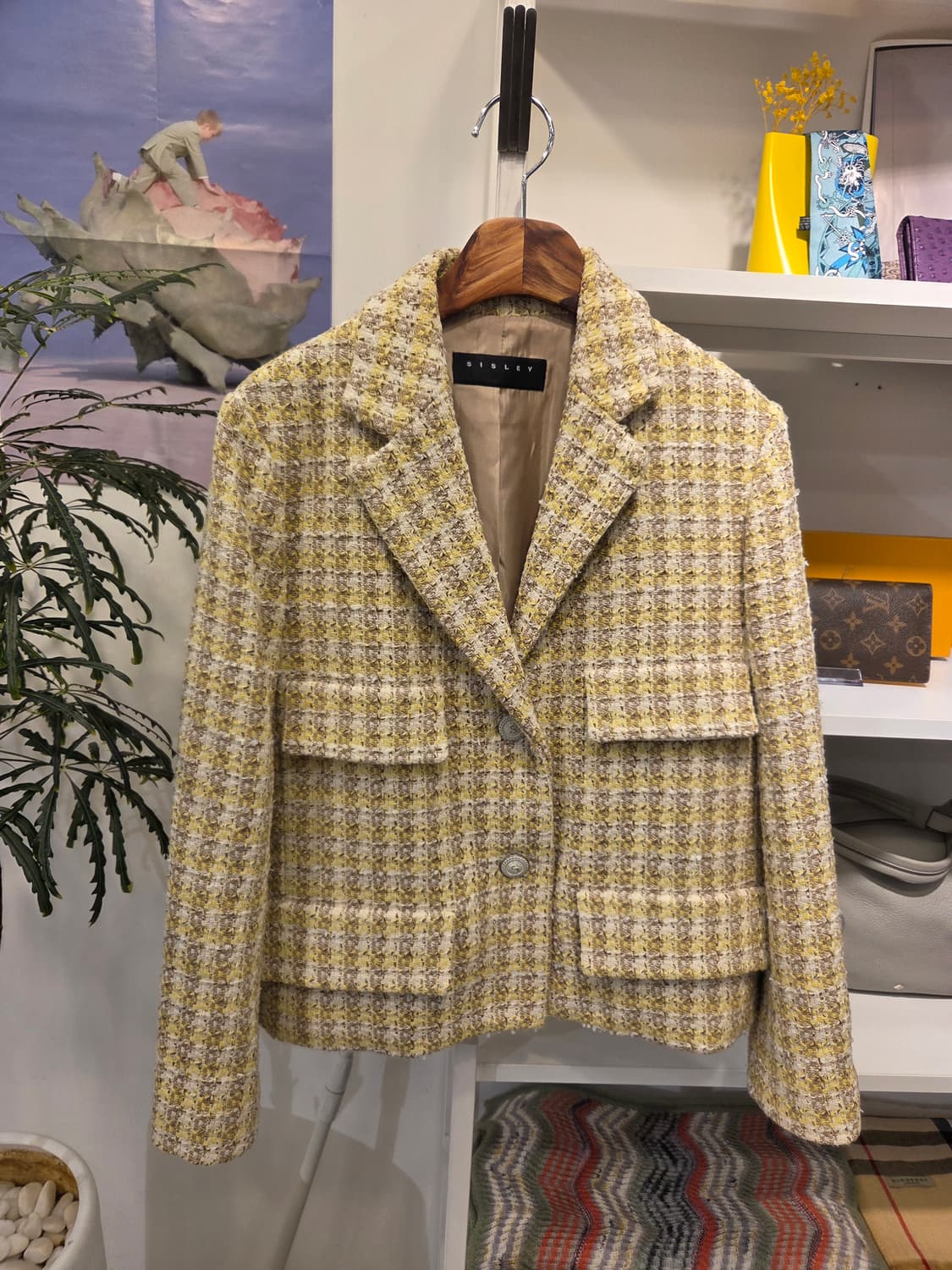 시슬리 이탈리안 패브릭 트위즈 자켓 상품이미지2