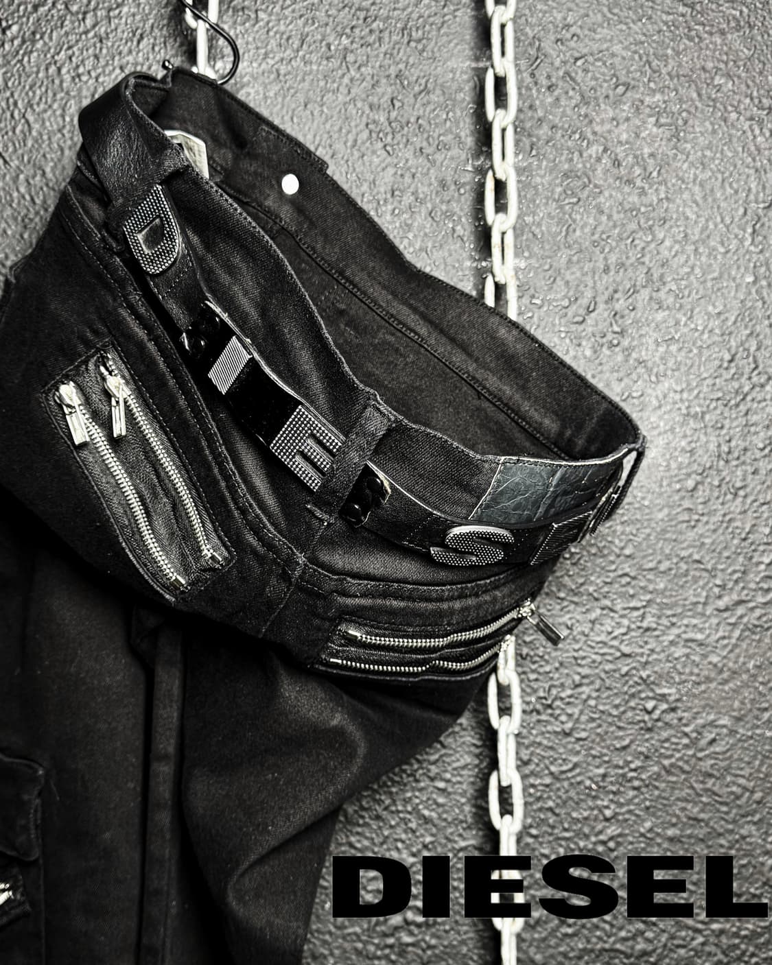 DIESEL – Logo Plate Leather Belt  상품이미지1