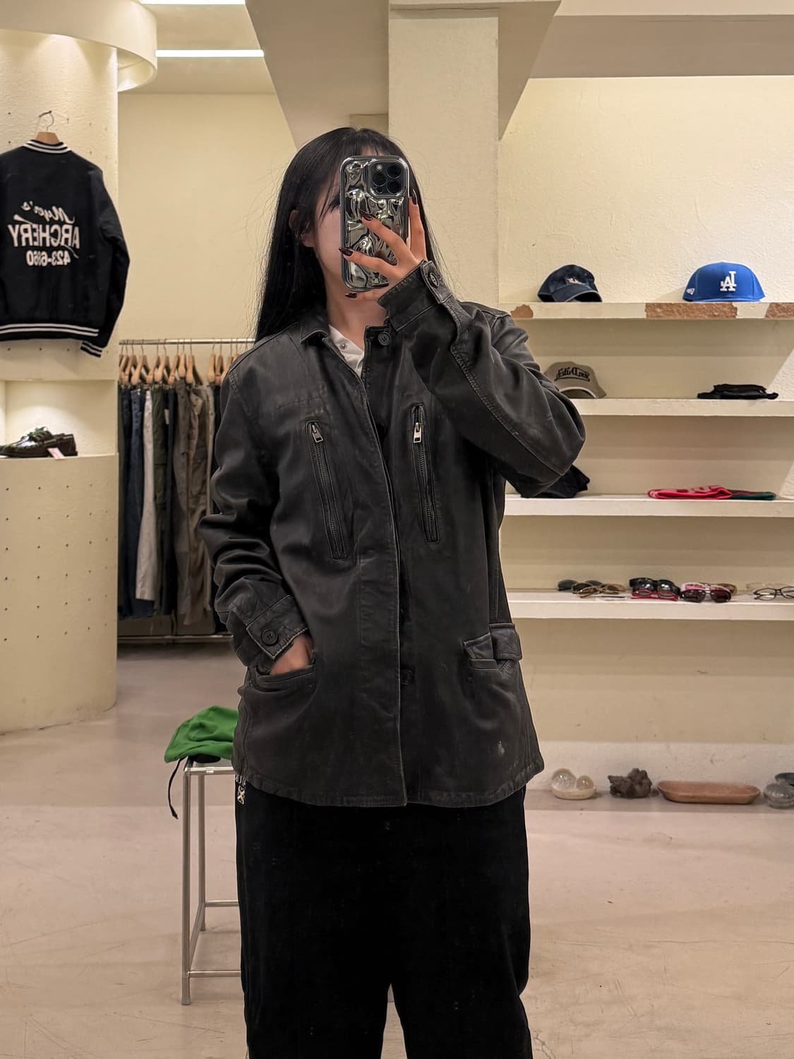 올세인츠 블랙 레더 라이더 자켓 U1104 상품이미지1