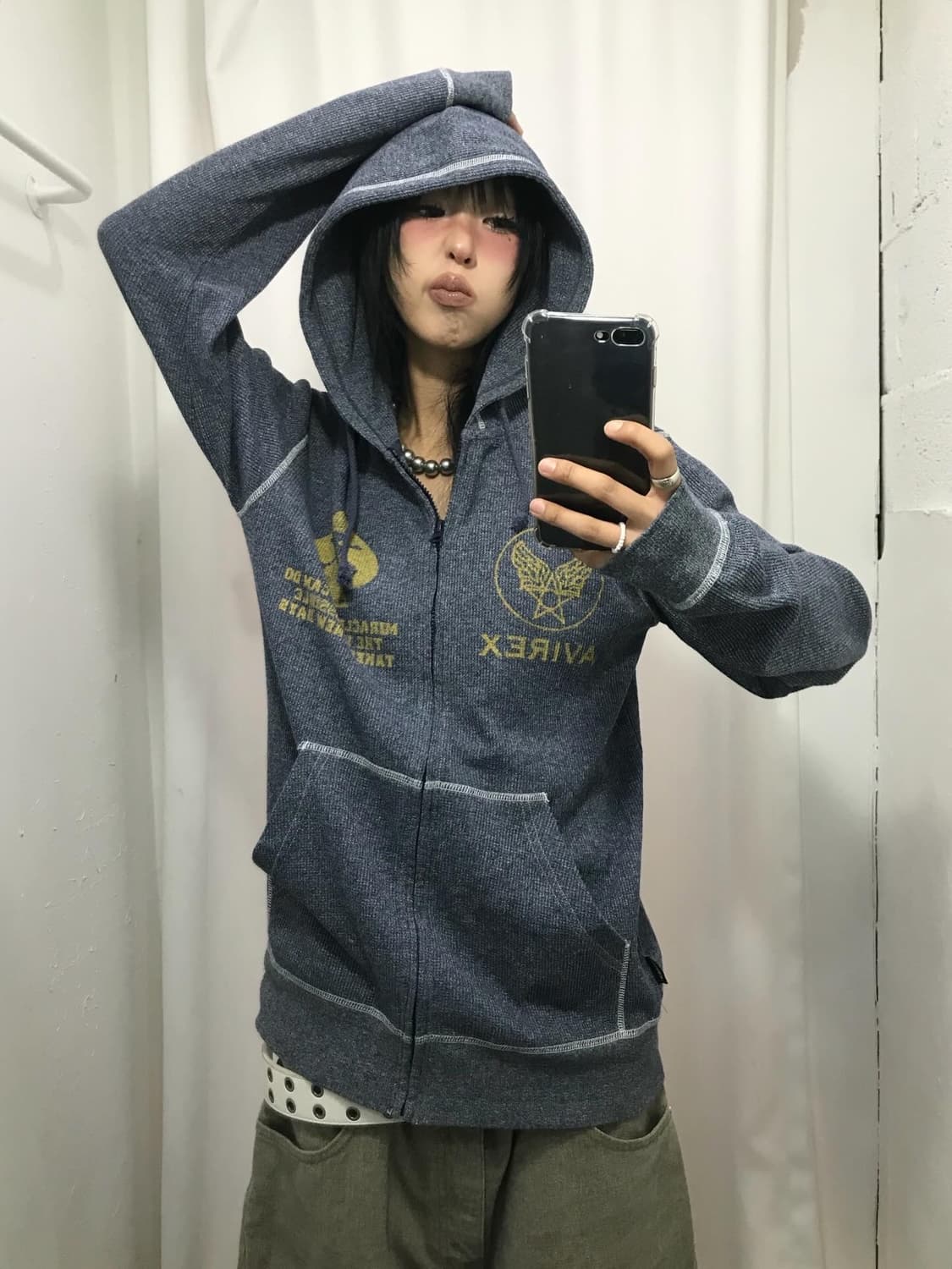 Avirex USAF Waffle Hood Zip-Up 상품이미지7