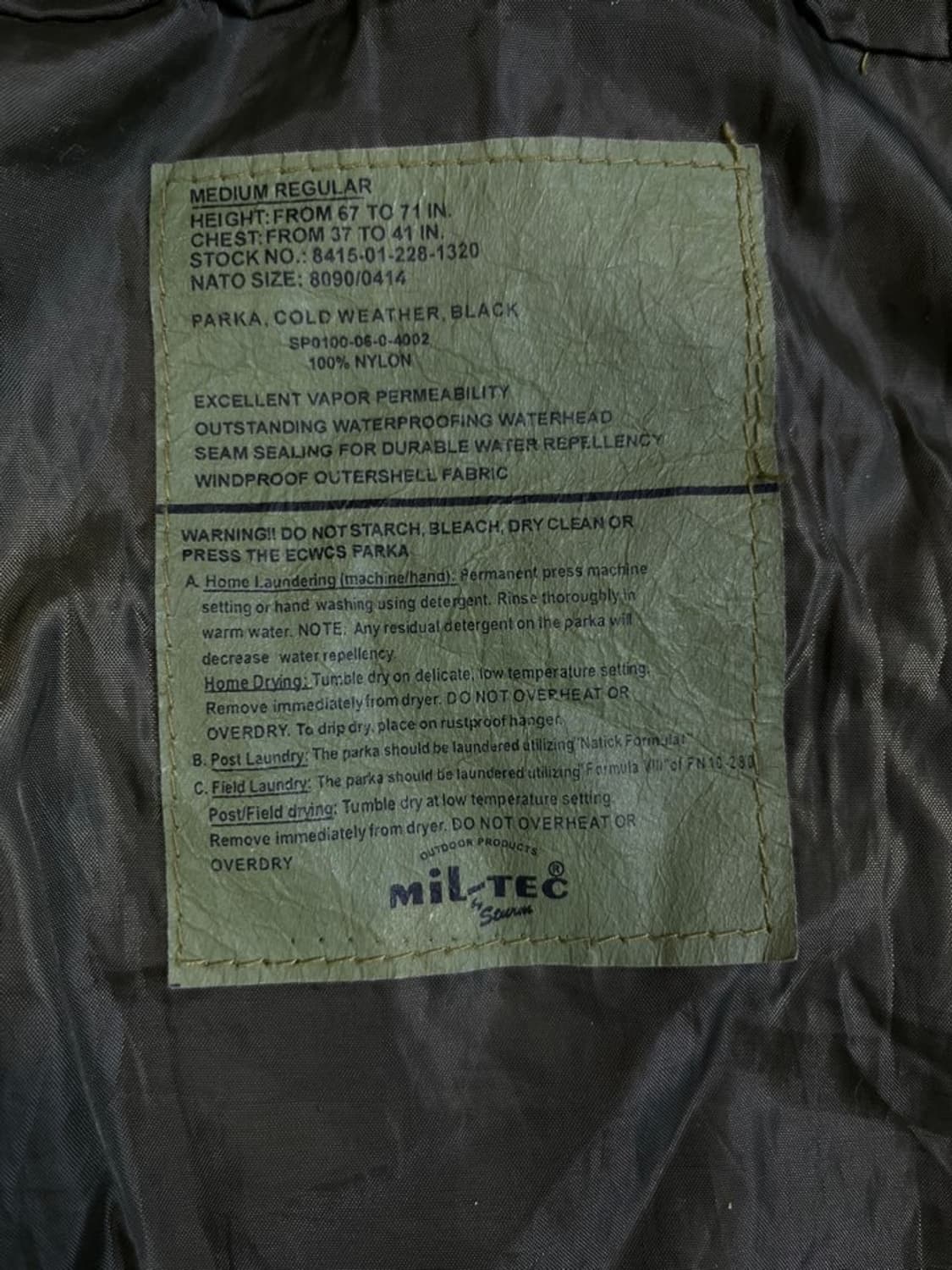 MILTEC 밀텍 카모플라쥬 고어텍스 자켓/#3144 상품이미지5