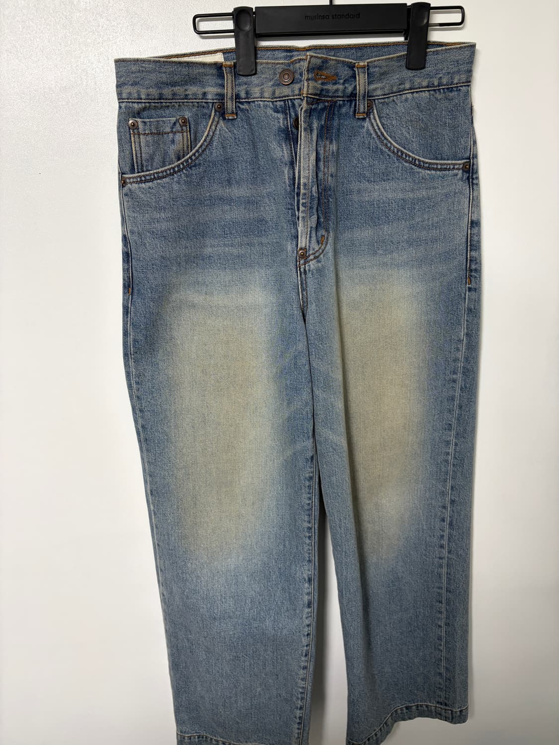 아트이프액츠 빈티지와이드 데님팬츠 워시드블루 S 상품이미지2