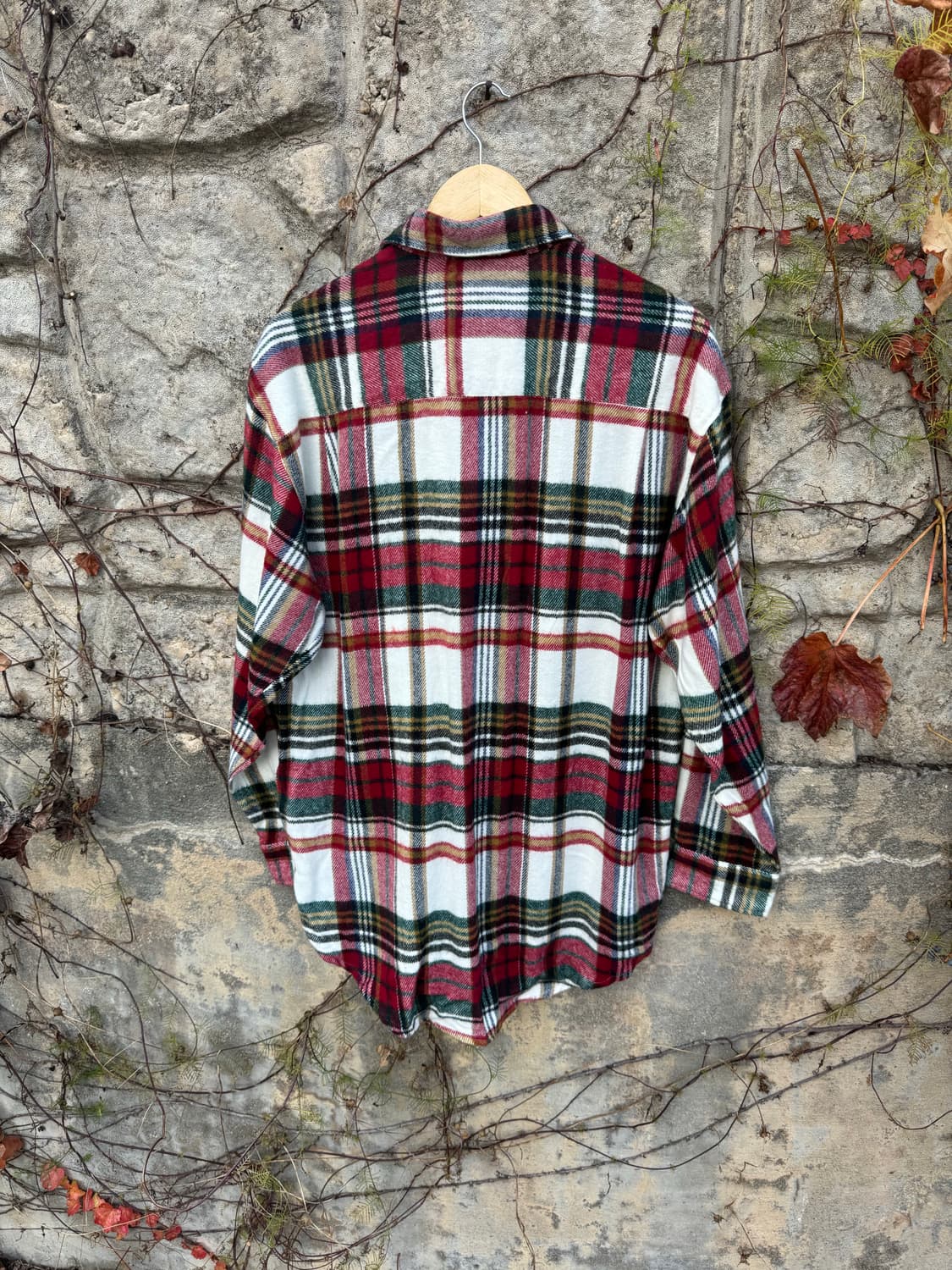 일본 빈티지 투포켓 멀티컬러 체크 패턴 플란넬 셔츠 L 상품이미지3