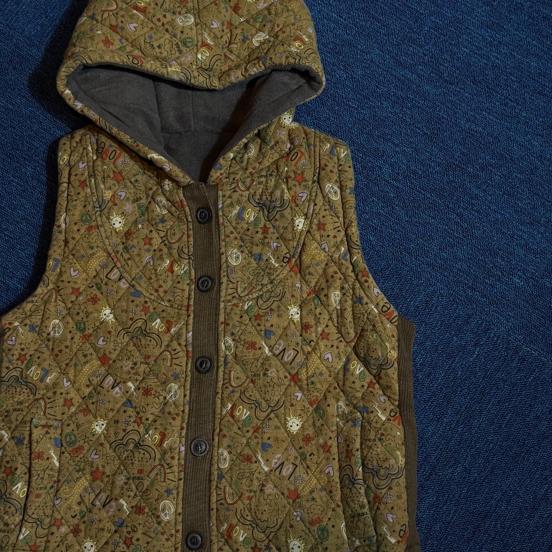 빈티지 브라운 후드 조끼 상품이미지2