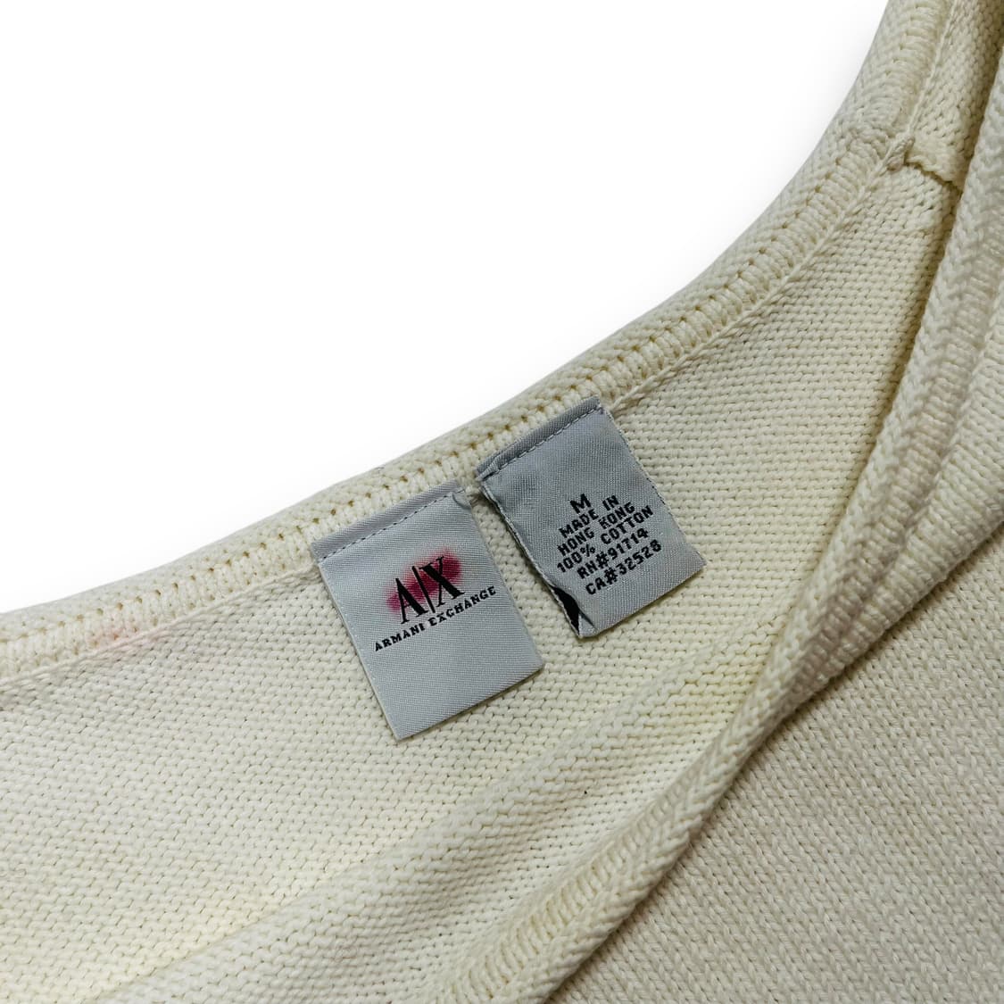 아르마니 익스체인지 로고 사이드 포인트 y2k 크롭 니트 상품이미지6