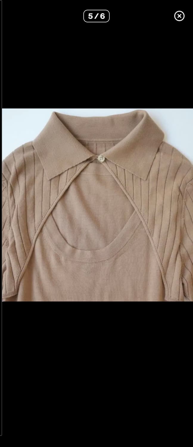 Jacquemus bolero layered top brown 상품이미지3