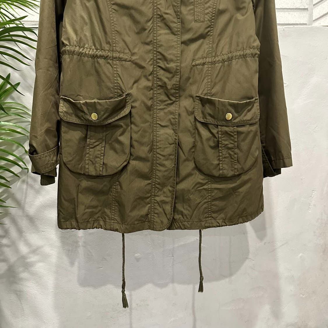  JPN VINTAGE 야상 파카 퍼후드 탈부착 안감 스트링 디테일 카키 상품이미지5