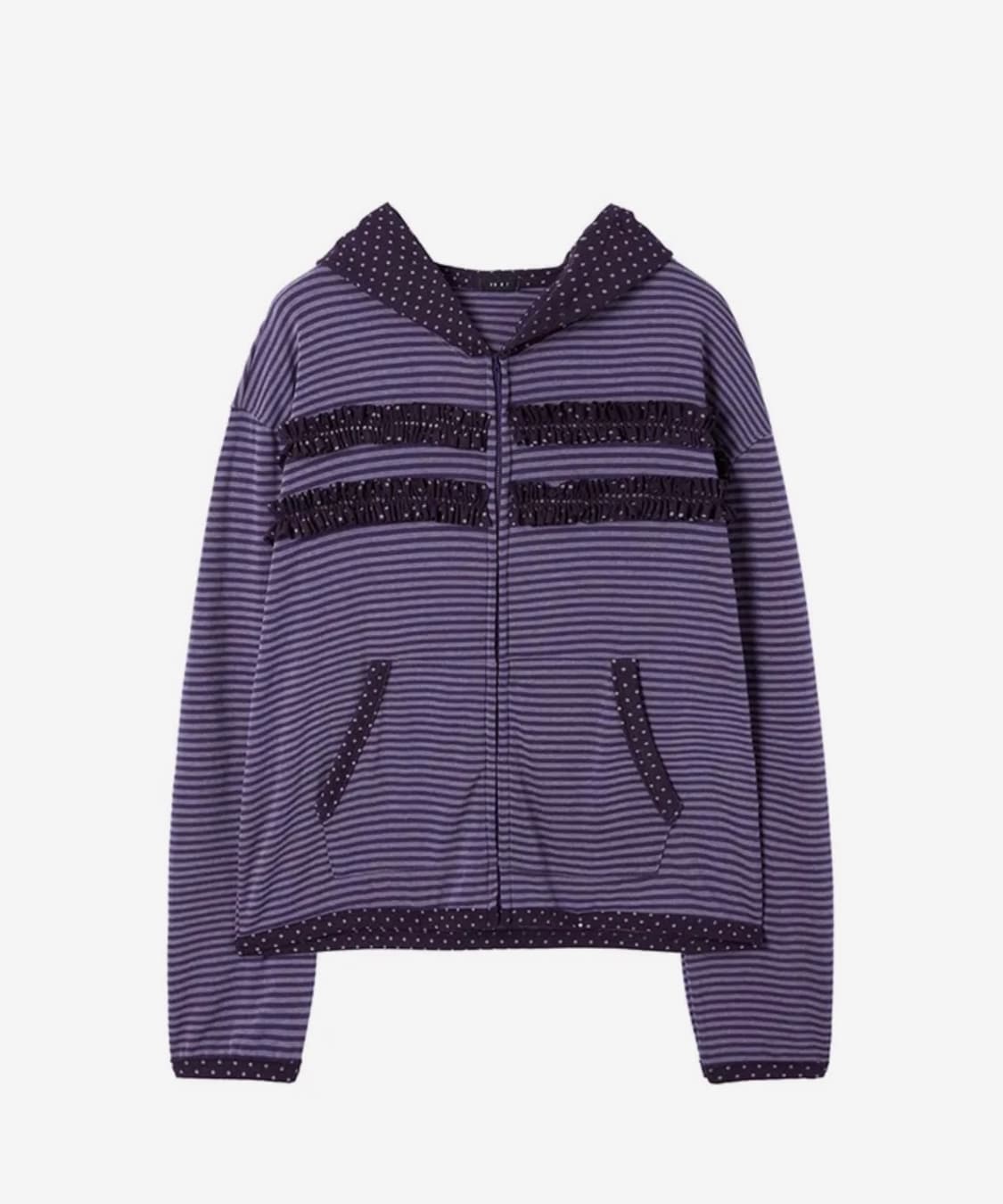 바니쉬먼트 Ruffle point zip-up hoodie_purple 상품이미지2