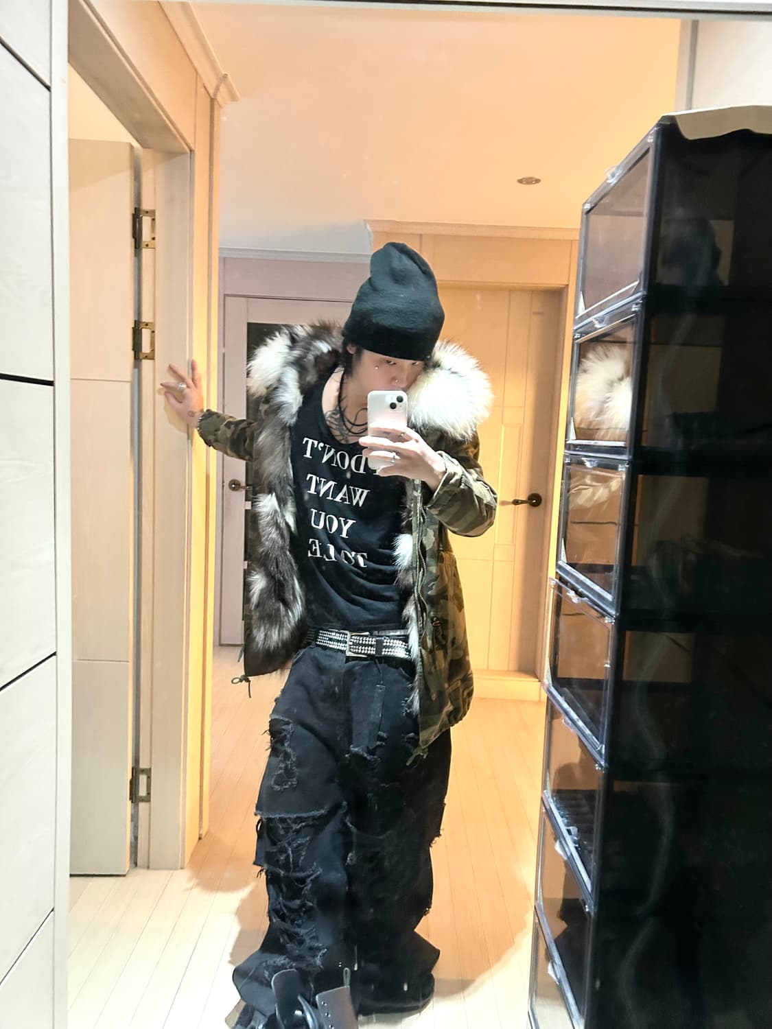 Camouflage Pattern N2B Fur Jacket 상품이미지6