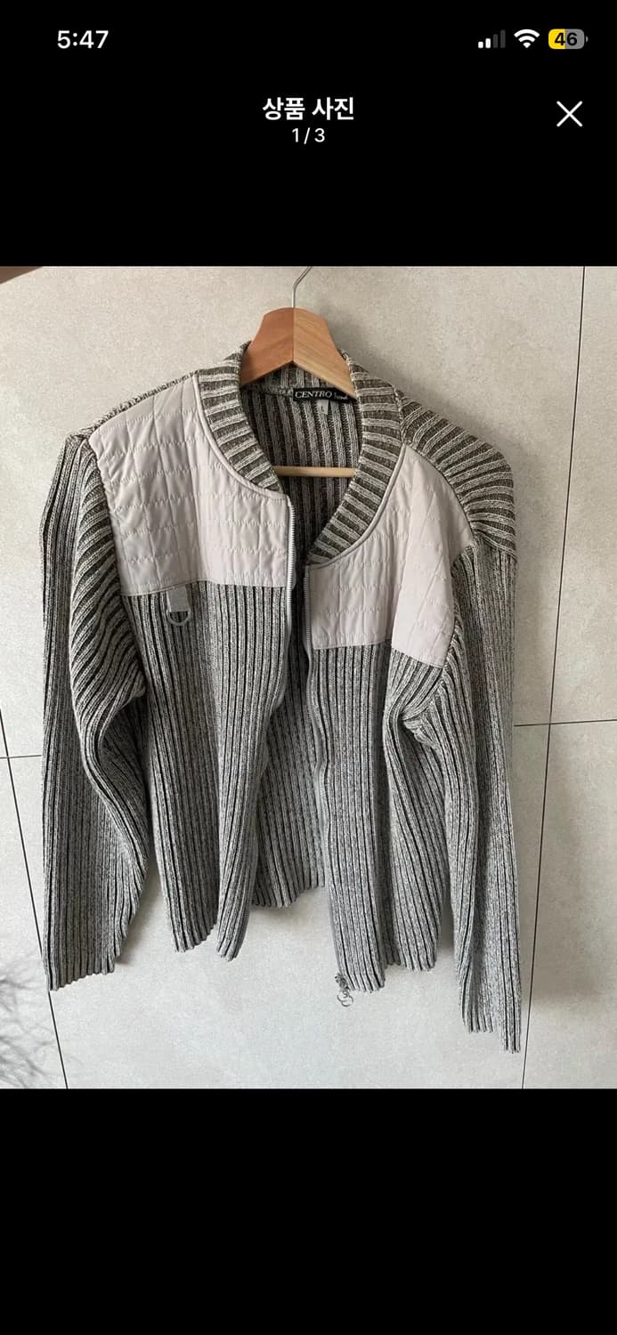 Euro vintage knitted zipup L 상품이미지1