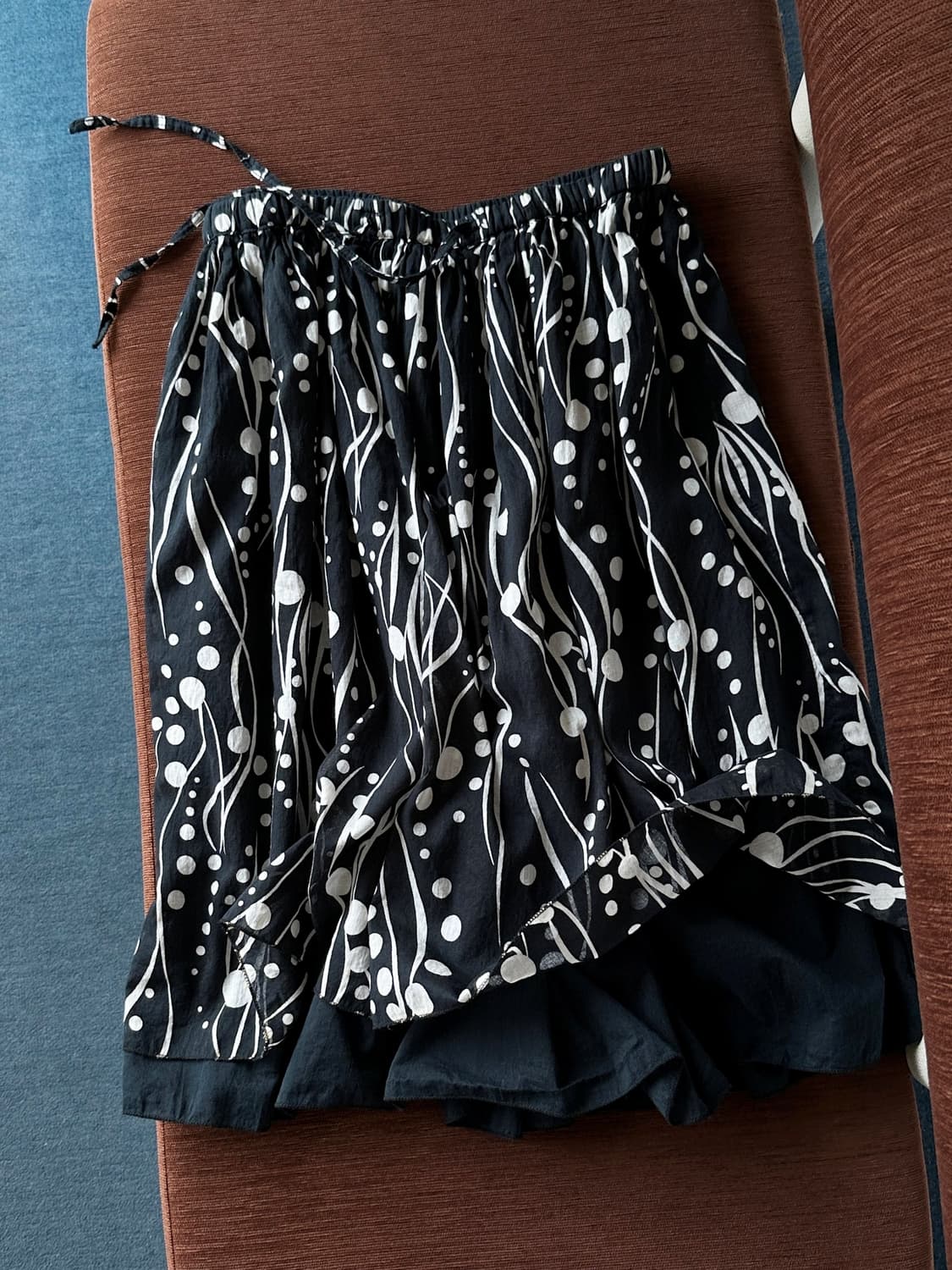 Natural cotton design layered mid skirt 상품이미지2
