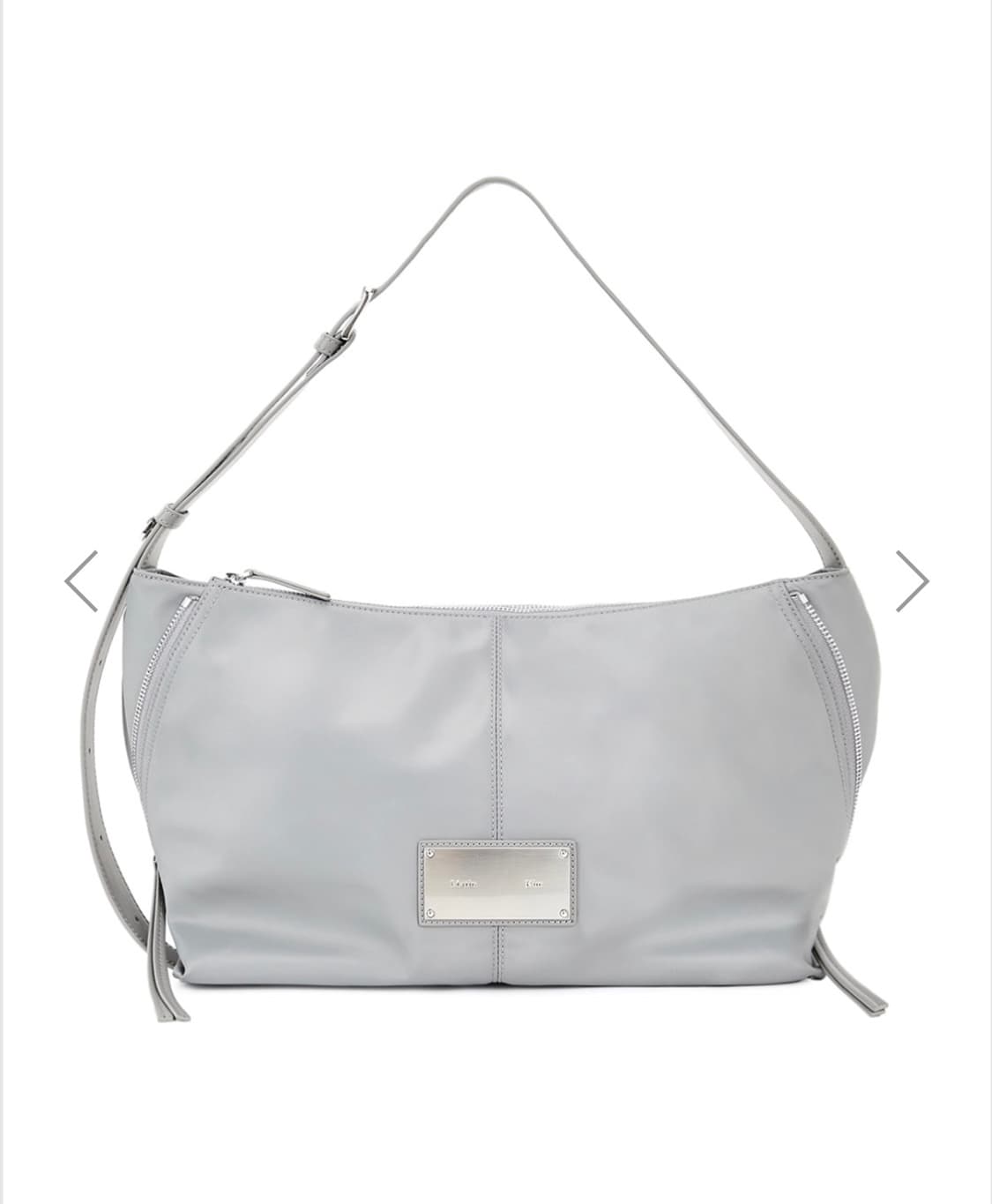 SIDE ZIPPER FABRIC SHOULDER BAG IN GREY 상품이미지1