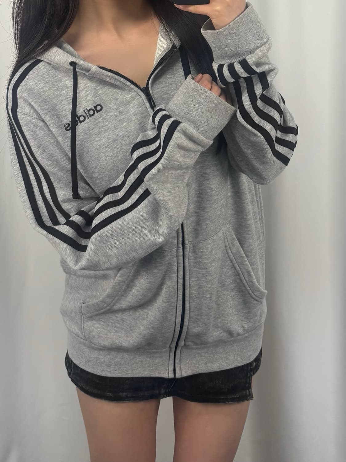 아디다스 그레이 후드집업 상품이미지1