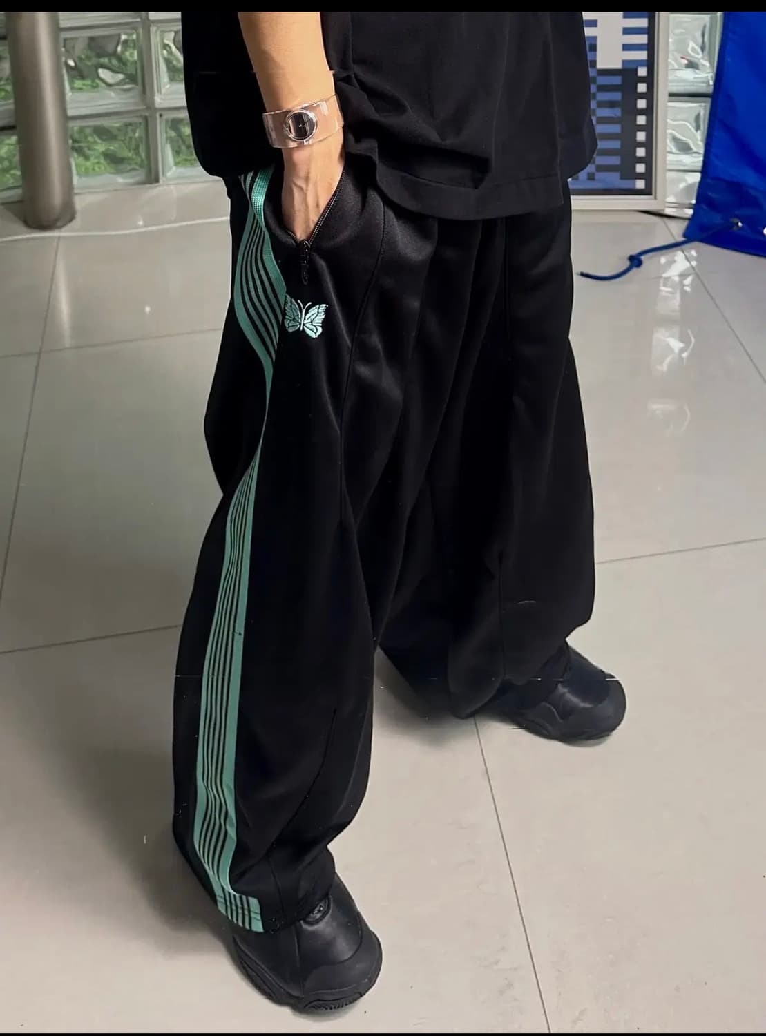 니들스 hd팬츠 별주 상품 블랙 상품이미지1