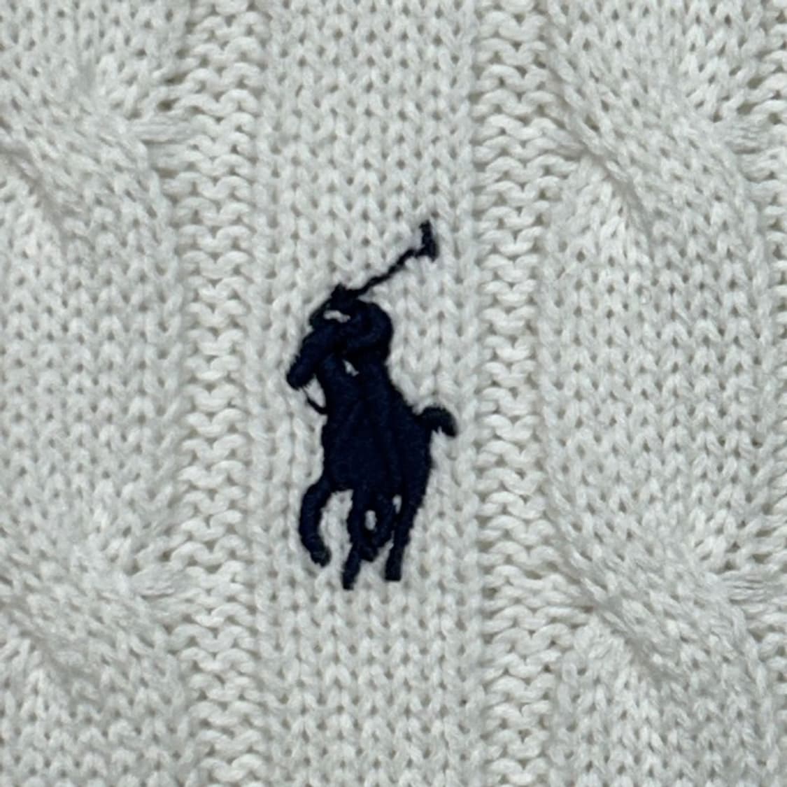 RALPH LAUREN 화이트 브이넥 케이블 니트 S 상품이미지2